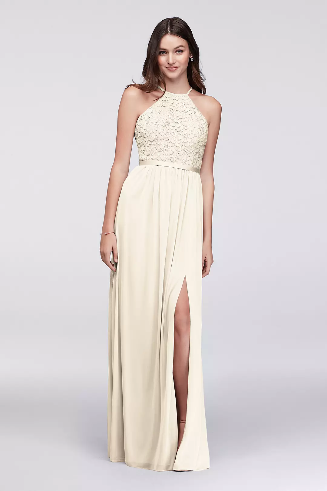 Open-Back Lace and Mesh Bridesmaid Dress - Image 4