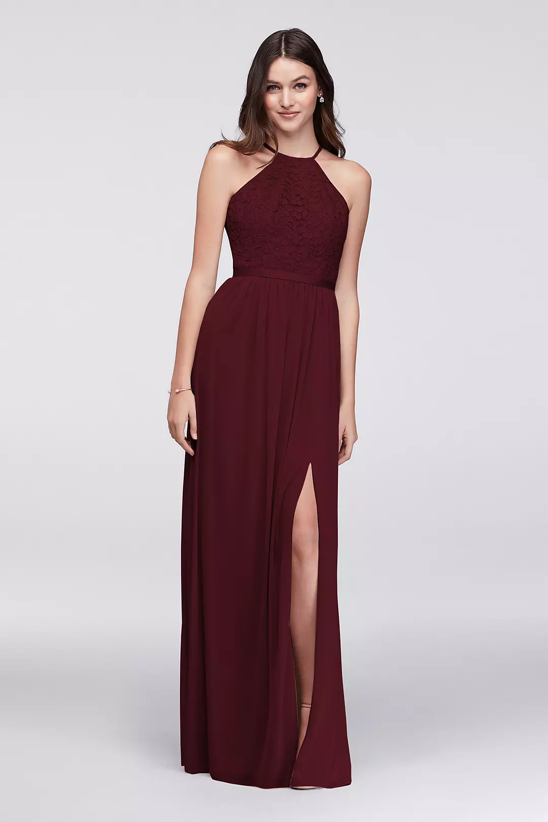 Open-Back Lace and Mesh Bridesmaid Dress - Image 40