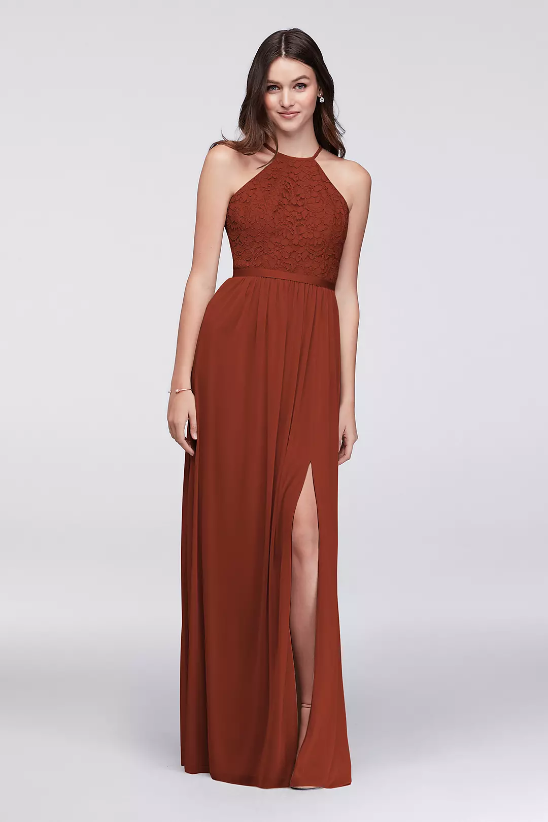 Open-Back Lace and Mesh Bridesmaid Dress - Image 41
