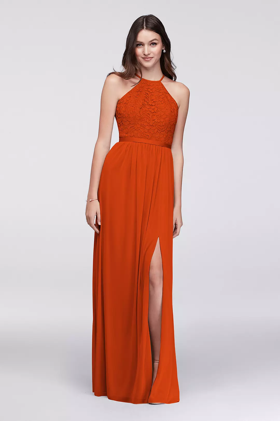 Open-Back Lace and Mesh Bridesmaid Dress - Image 6