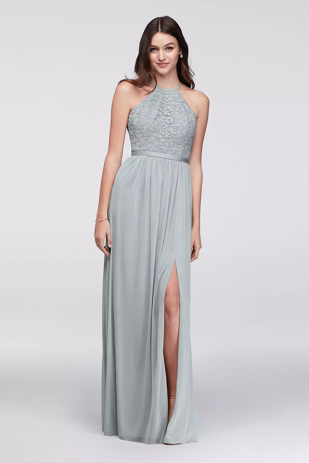 Open-Back Lace and Mesh Bridesmaid Dress - Image 7