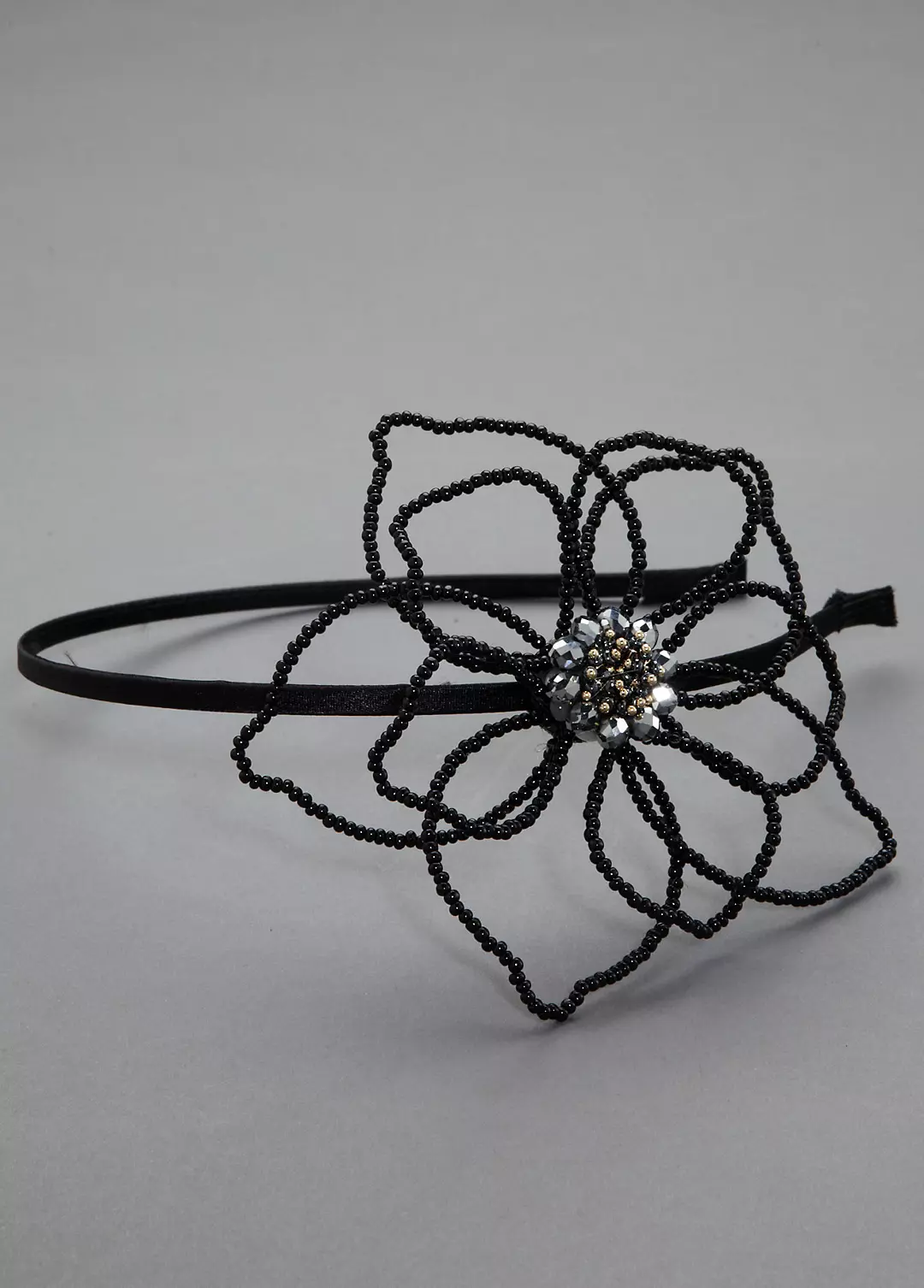 Open Design Beaded Flower Headband - Image 2