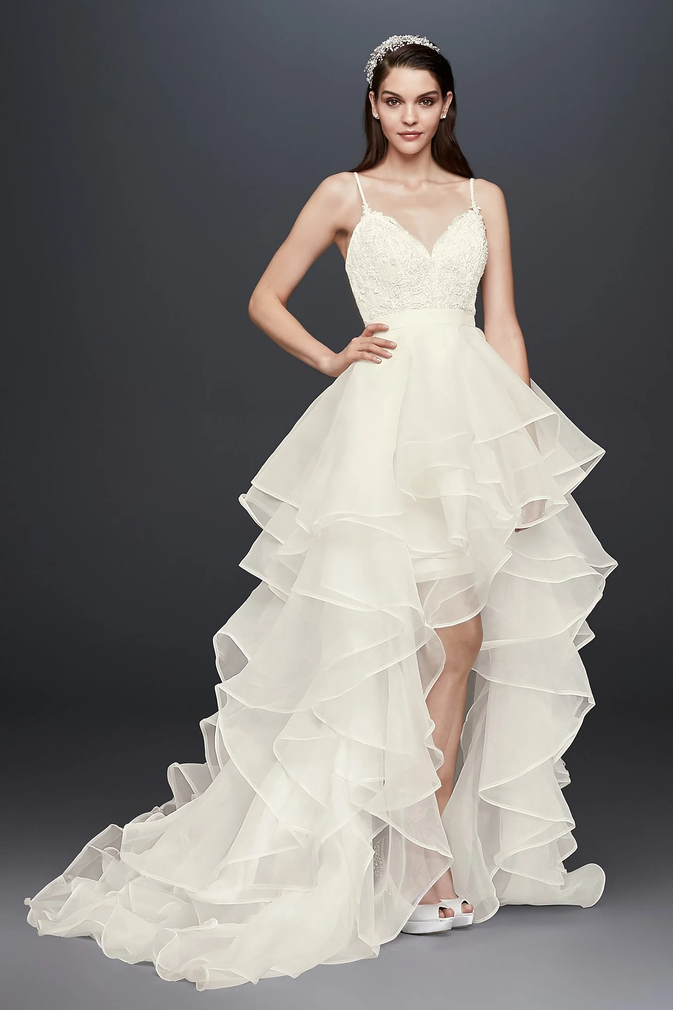 Organza Beaded Lace Two-Piece Wedding Dress - Image 2