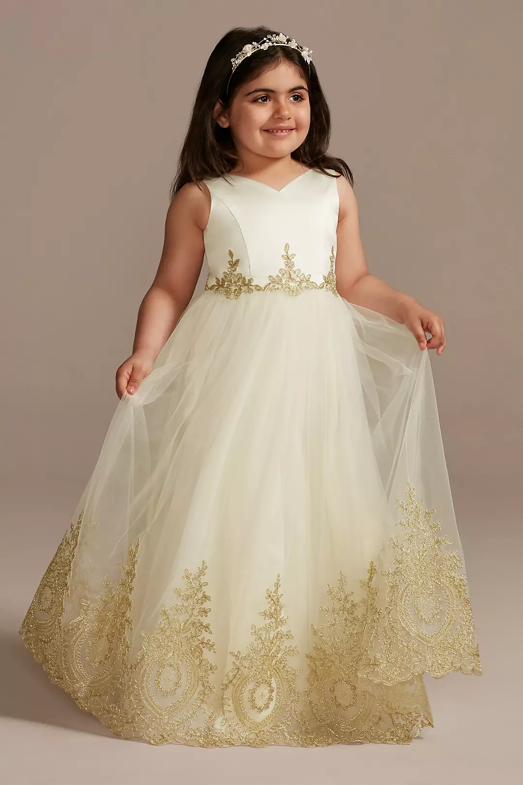Organza Corded Lace Applique Flower Girl Tank Dres - Image 13