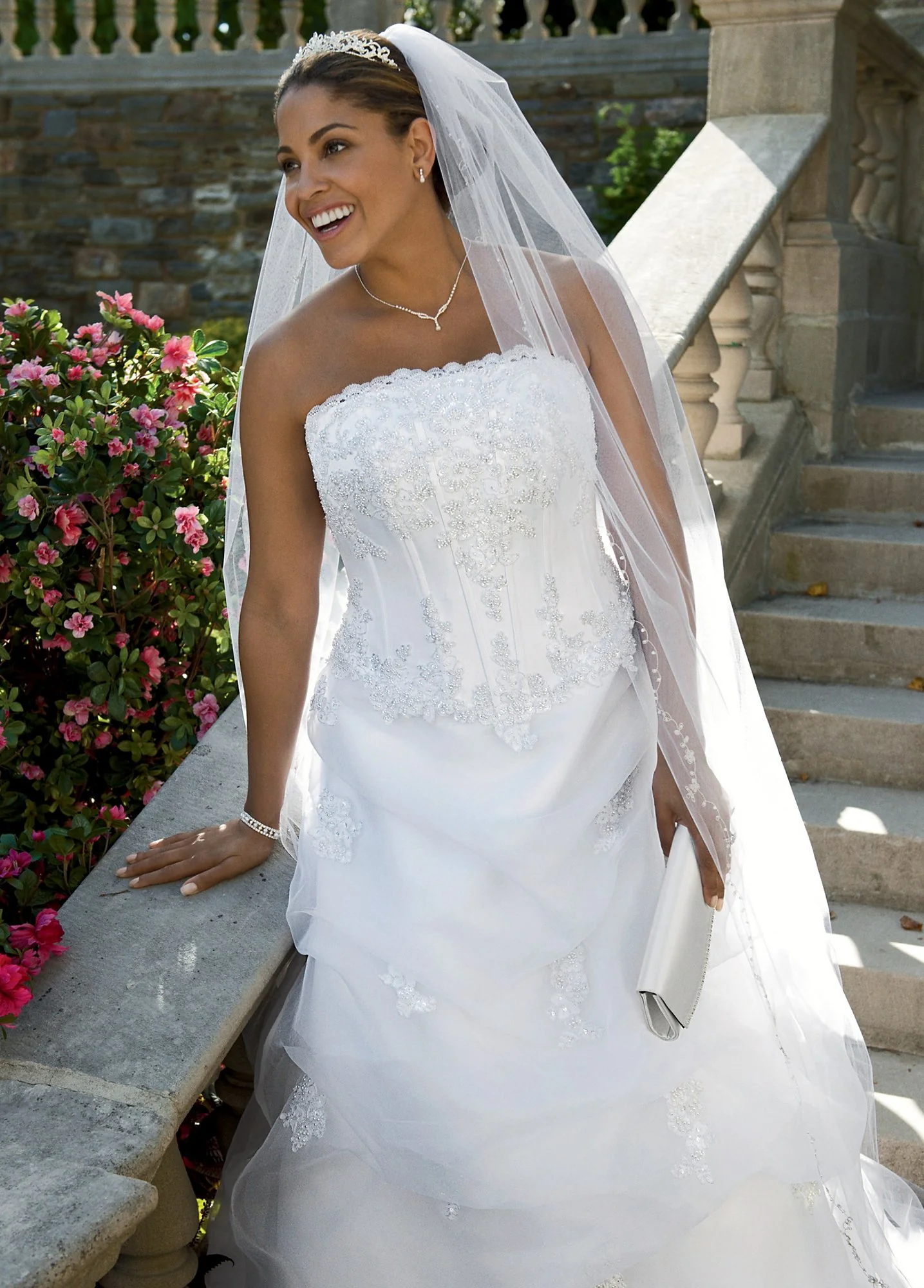 Organza Corset with Beaded Lace Appliques