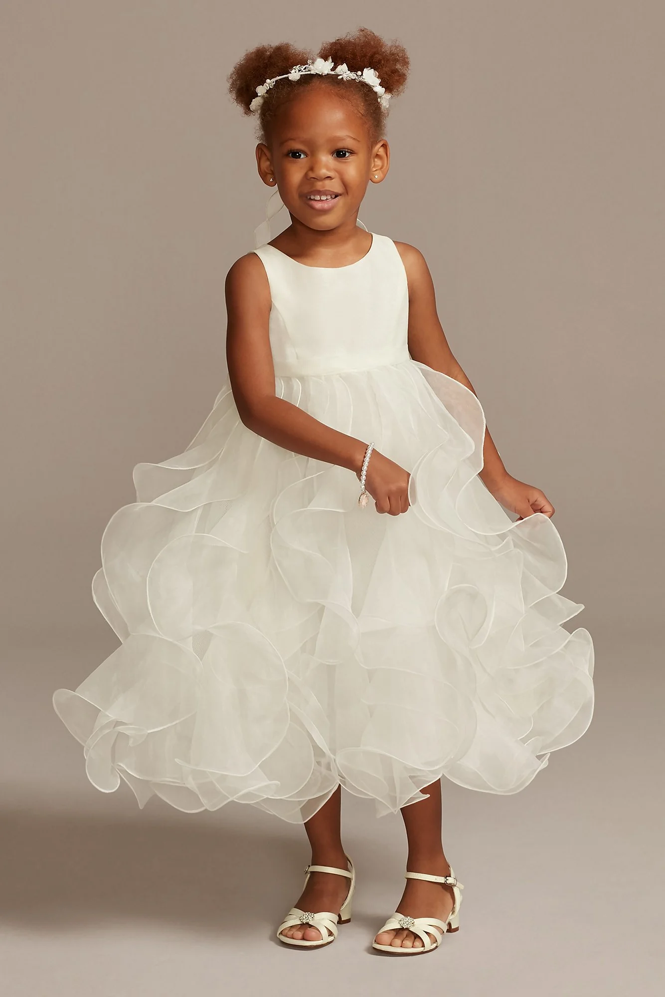 Organza Ruffle Skirt Flower Girl Dress