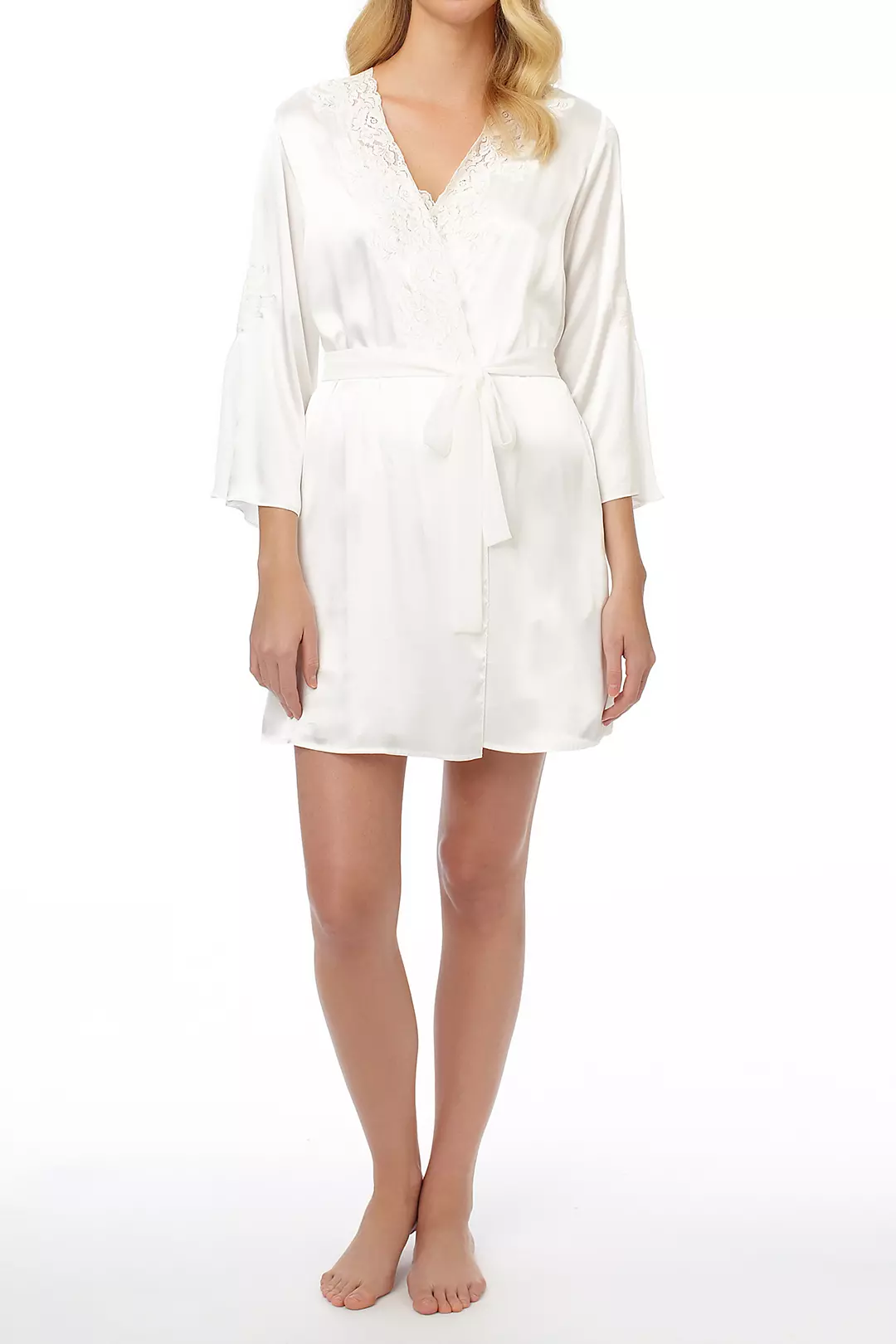 Oscar De La Renta Plus Size Lace Trim Robe - Image 2