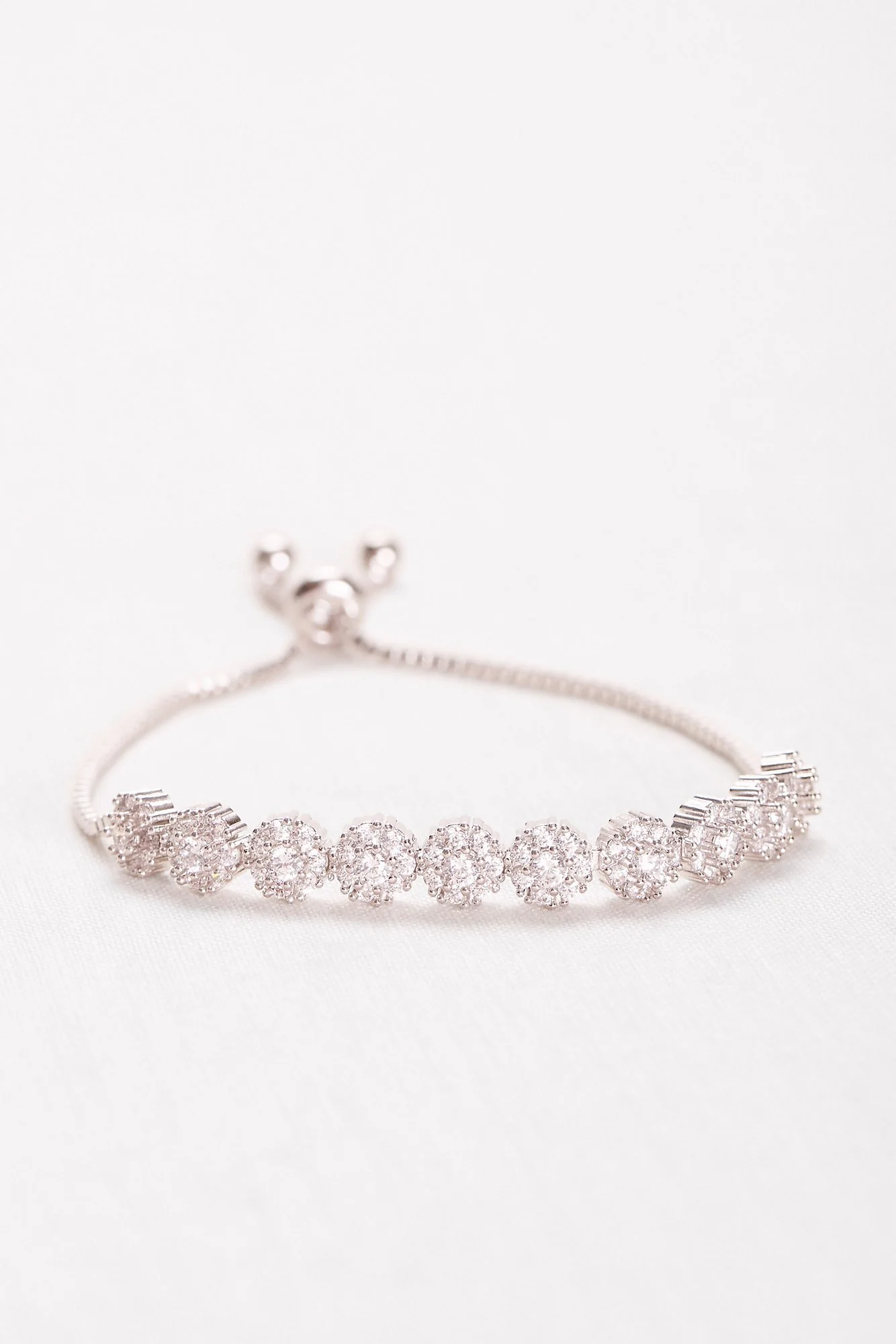 Pave Cirlcles Cubic Zirconia Pull Bracelet - Image 2