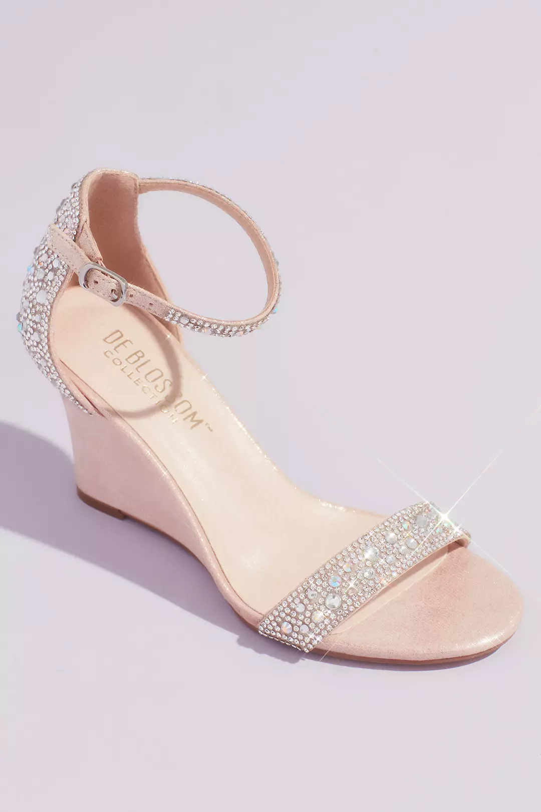 Pave Crystal Embellished Metallic Wedges - Image 3