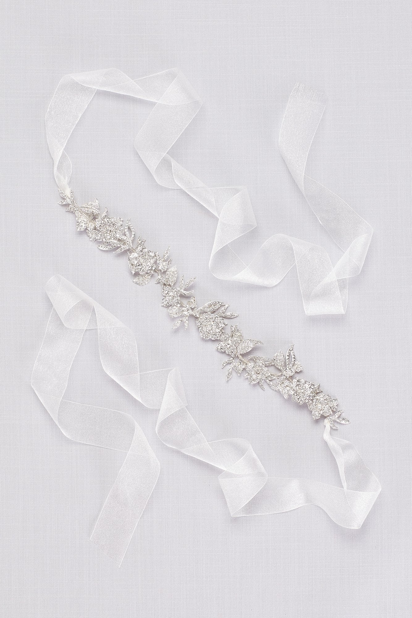 Pave Crystal Floral Garland Sash