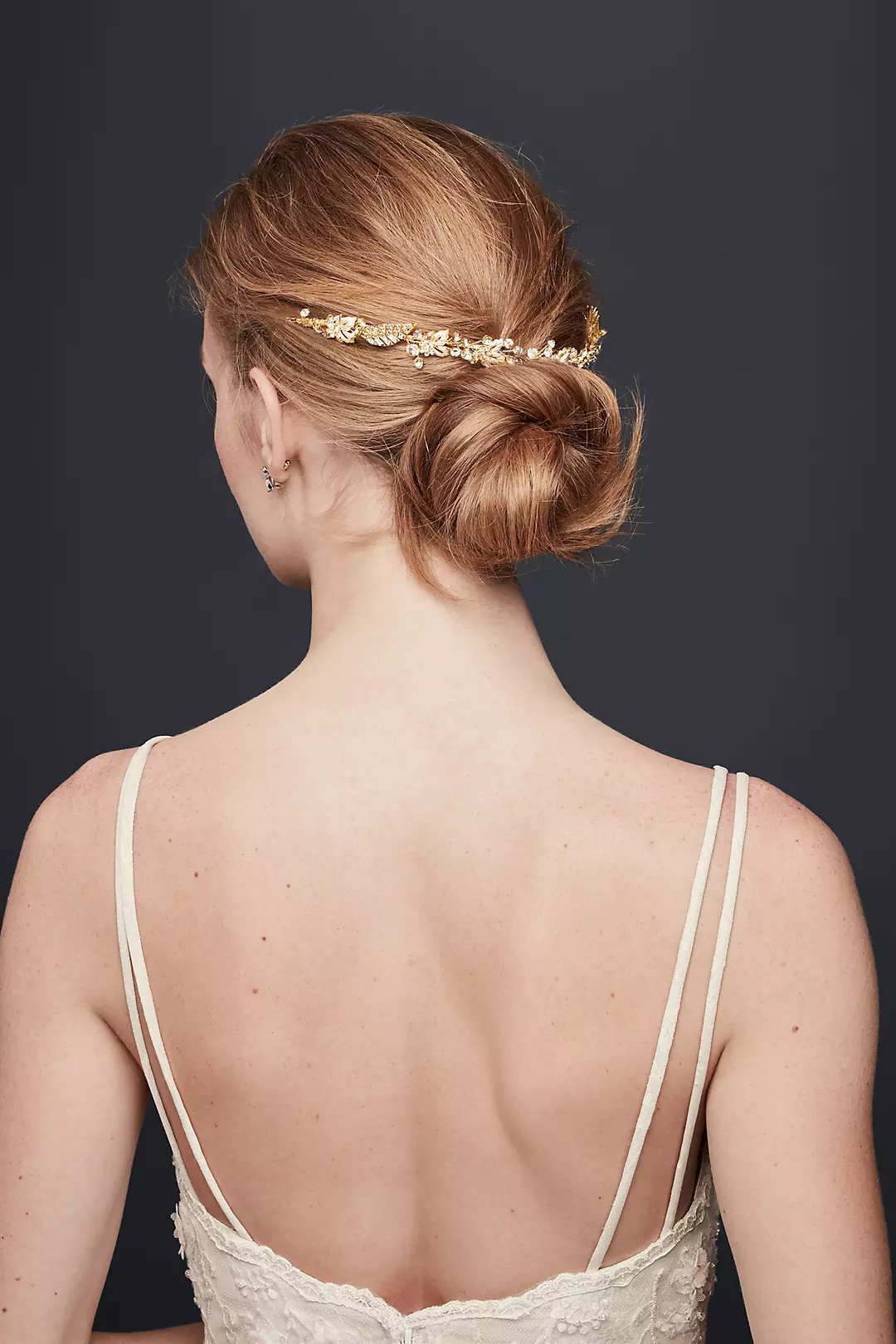 Pave Crystal Leaf Flexible Hair Vine - Image 2