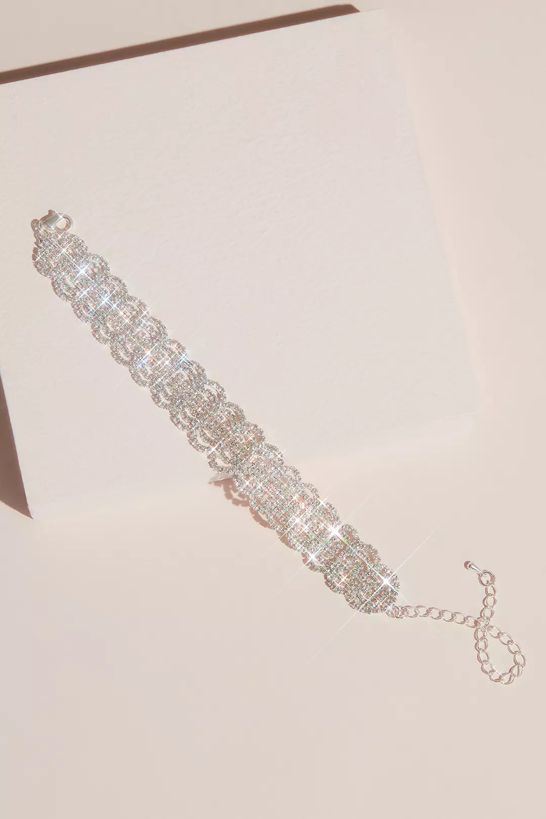 Pave Crystal Scalloped Concentric Circle Bracelet - Image 2