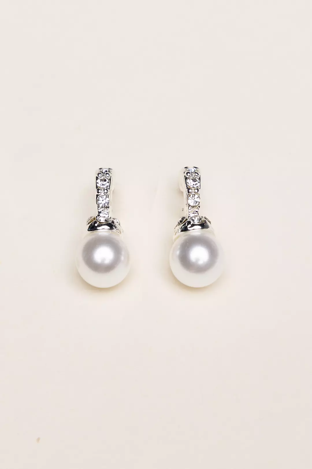 Pave Pearl Drop Earrings - Image 2