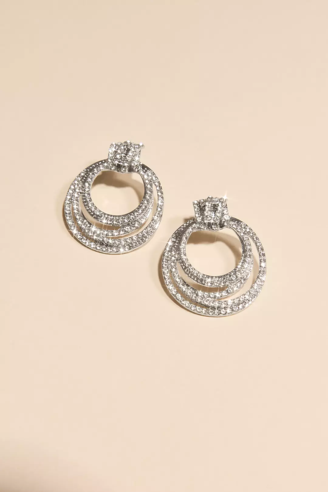 Pave Rhinestone Layered Hoops - Image 3