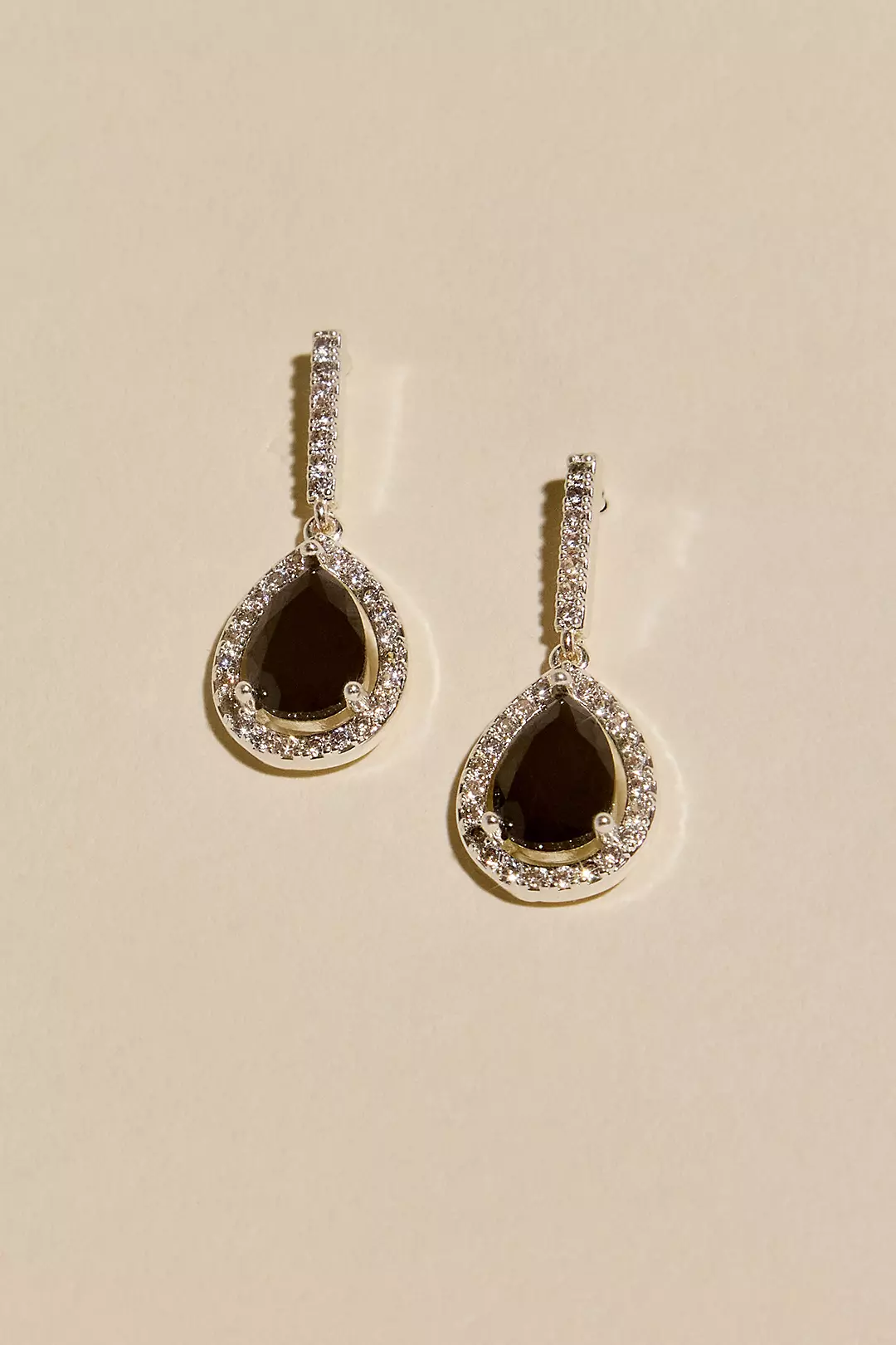 Pear Solitaire Pave Earrings - Image 5