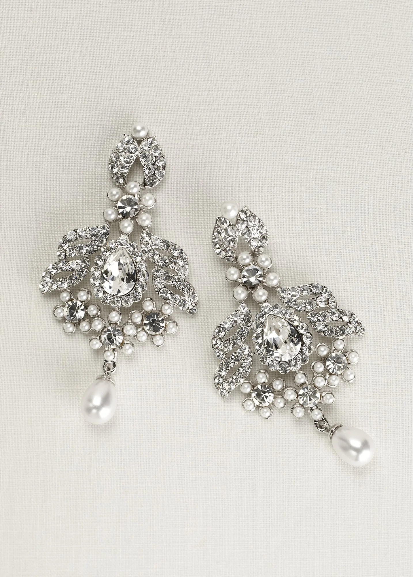 Pearl and Crystal Chandelier Earrings