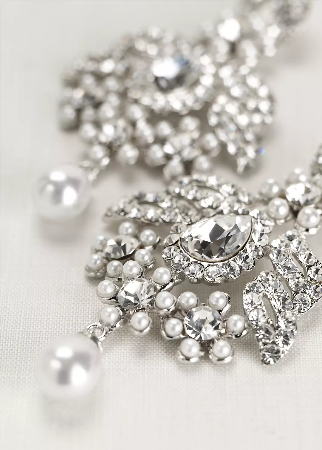 Pearl and Crystal Chandelier Earrings - Image 2