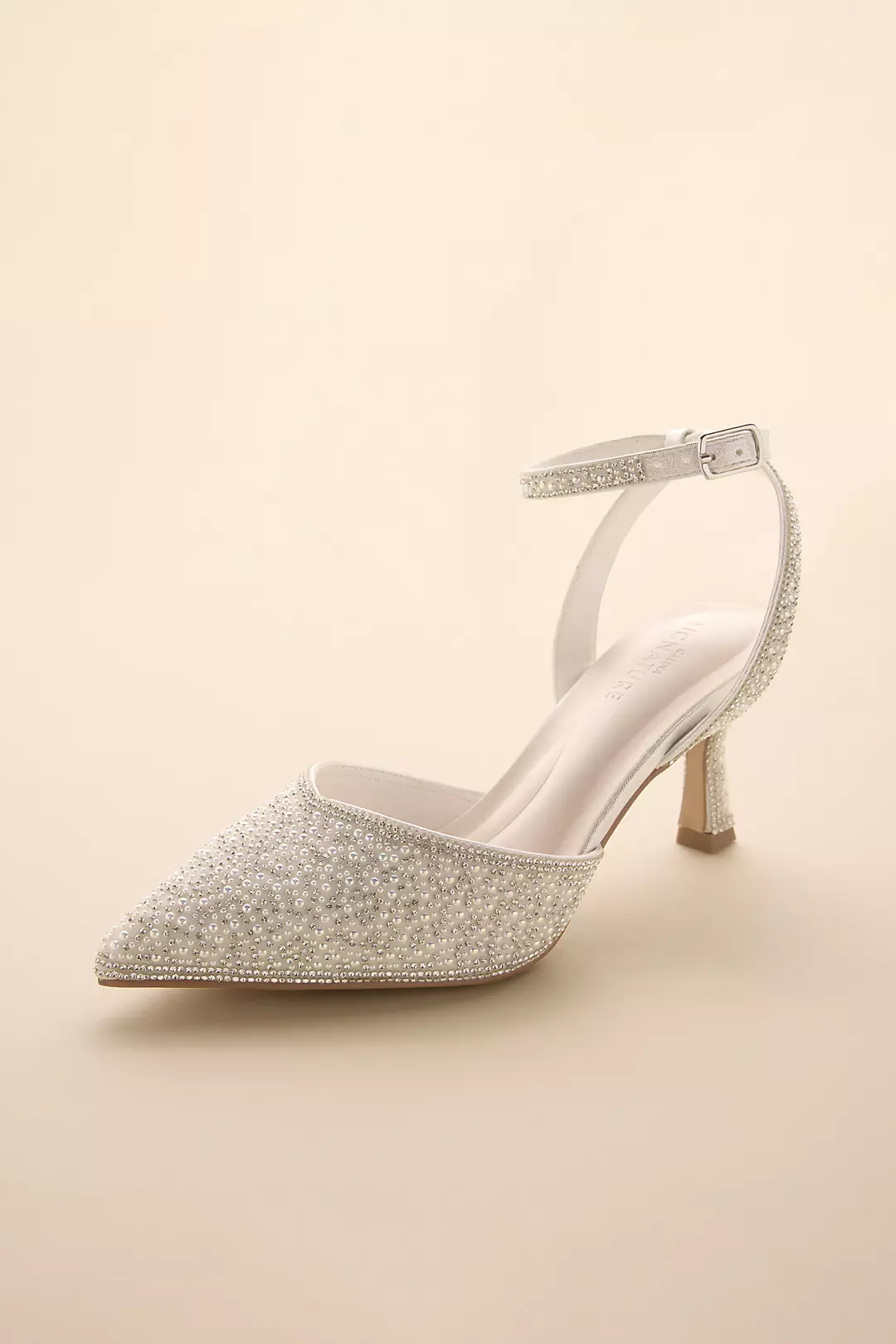Pearl and Crystal Pointed Toe Pumps