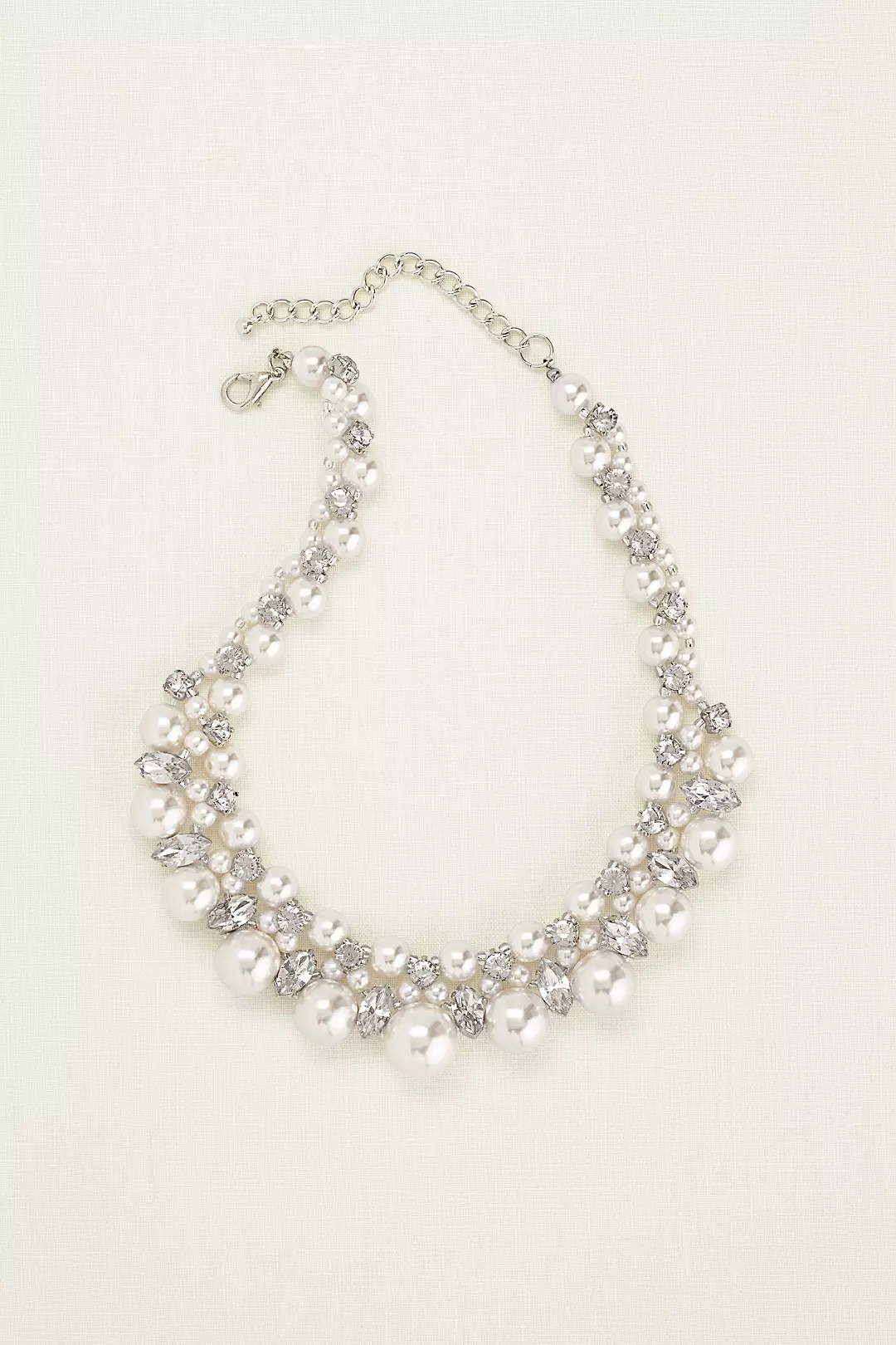 Pearl and Crystal Statement Necklace - Image 2
