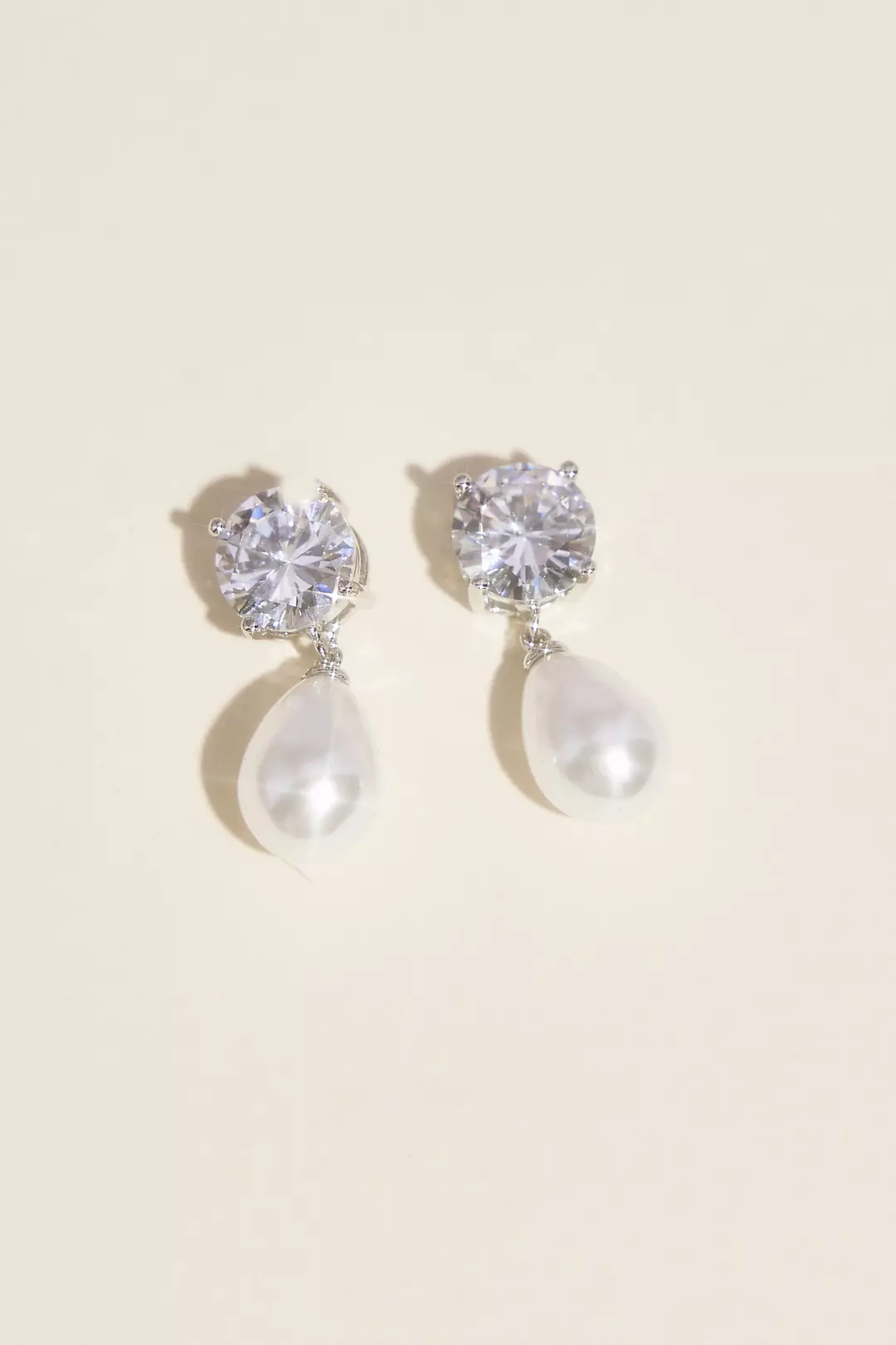 Pearl and Crystal Teardrop Earrings - Image 3