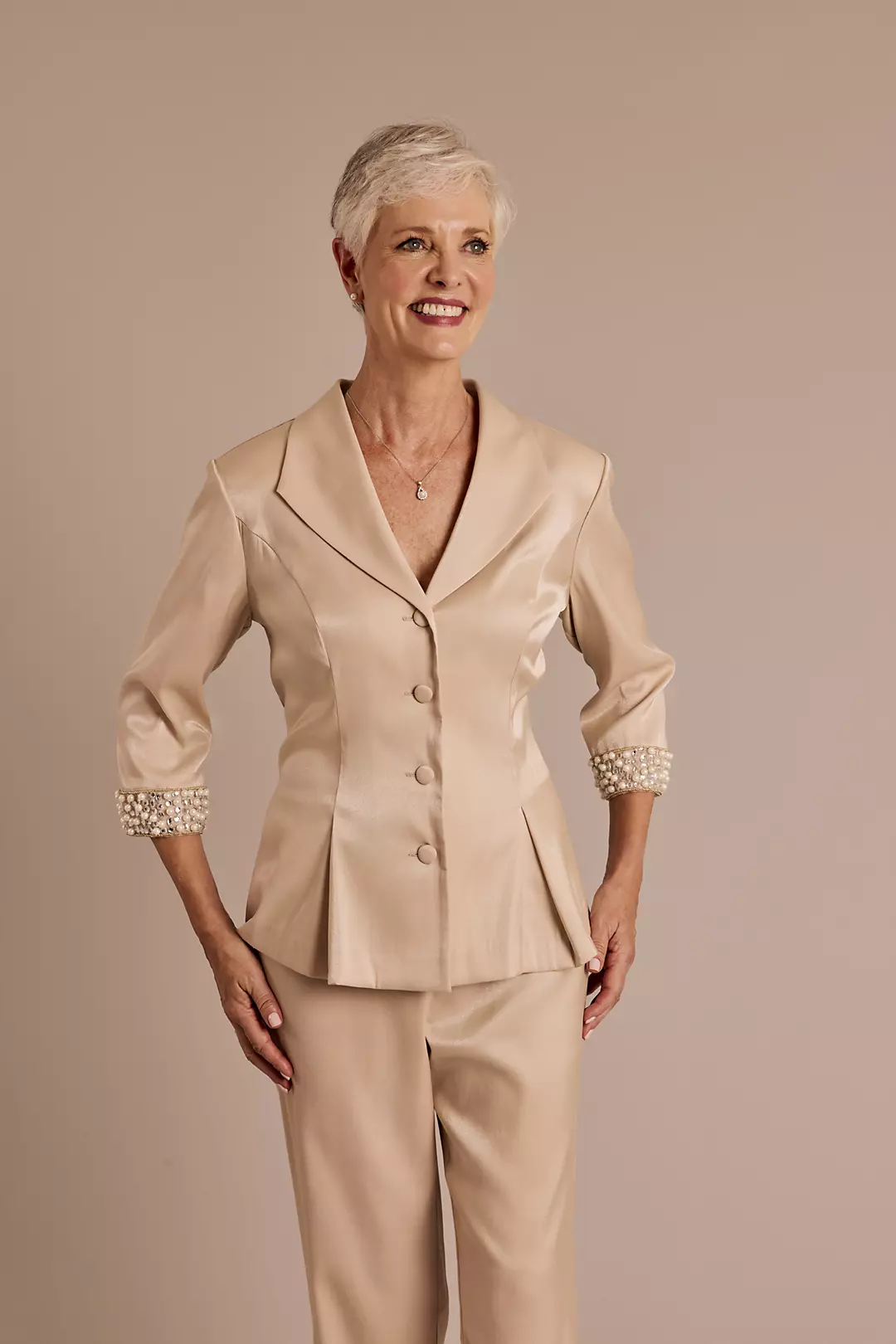 Pearl Cuff Three-Quarter Sleeve Jacket - Image 3
