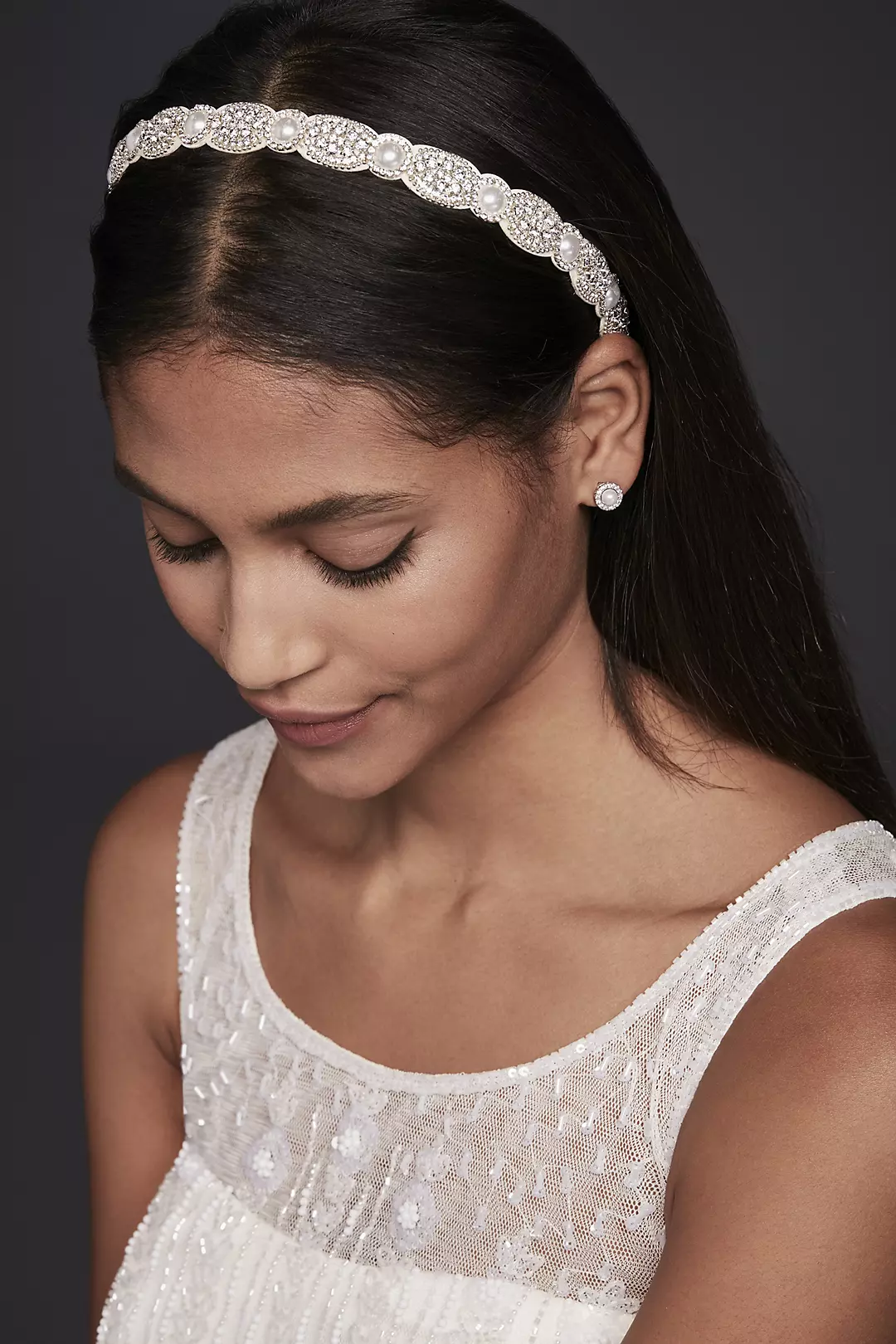 Pearl Halo and Crystal Medallion Headband - Image 3