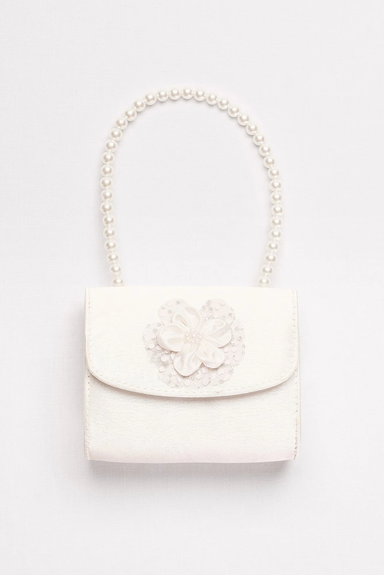Pearl-Handled Satin Flower Girl Purse