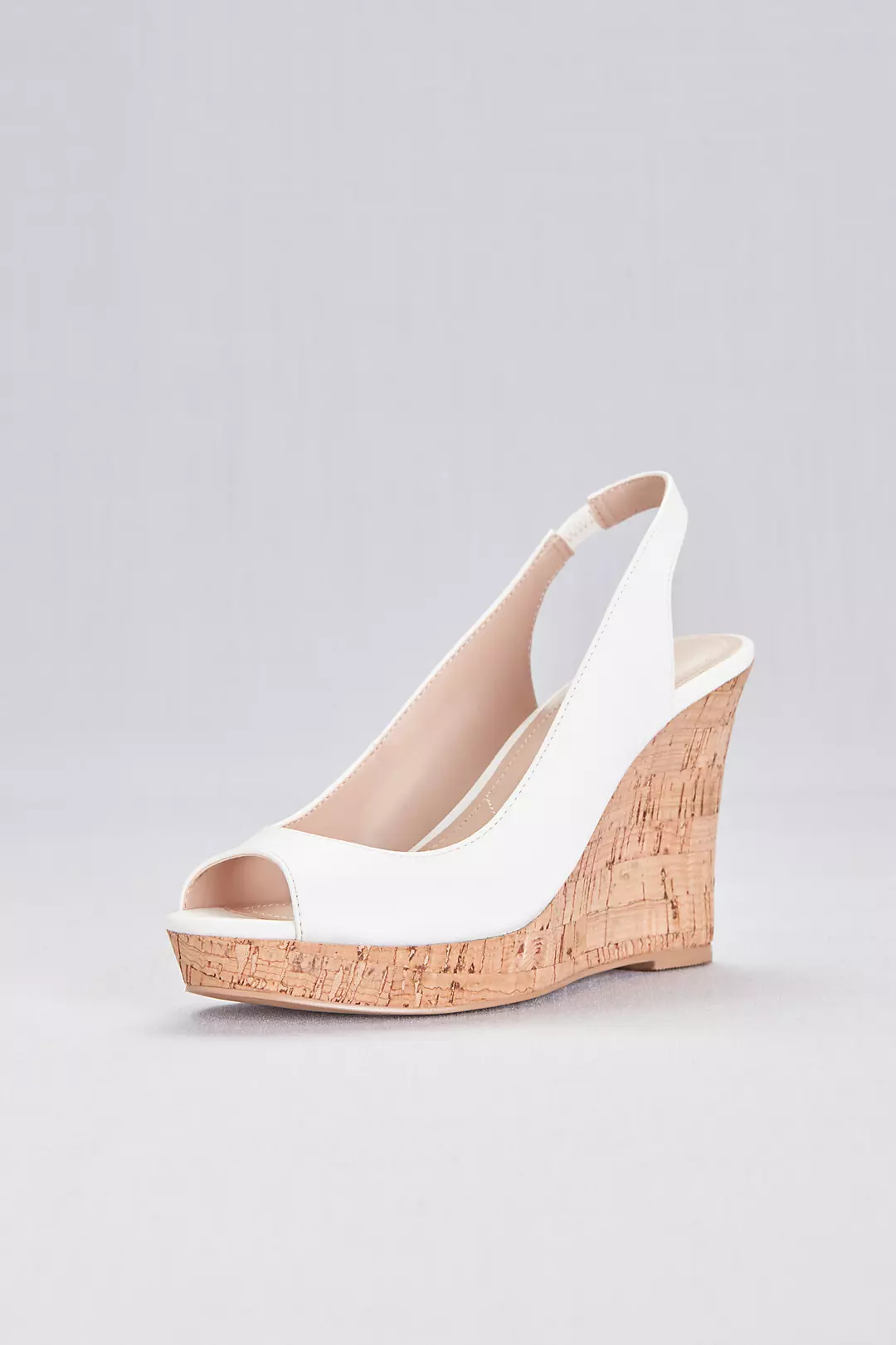 Peep-Toe Slingback Cork Wedge Sandals - Image 3