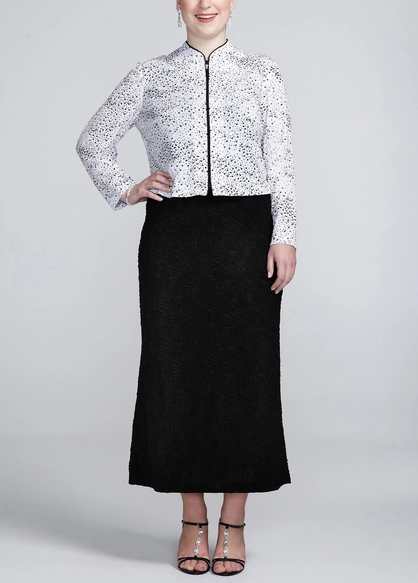 Petite Tank Dress with Long Sleeve Jacket - Image 2