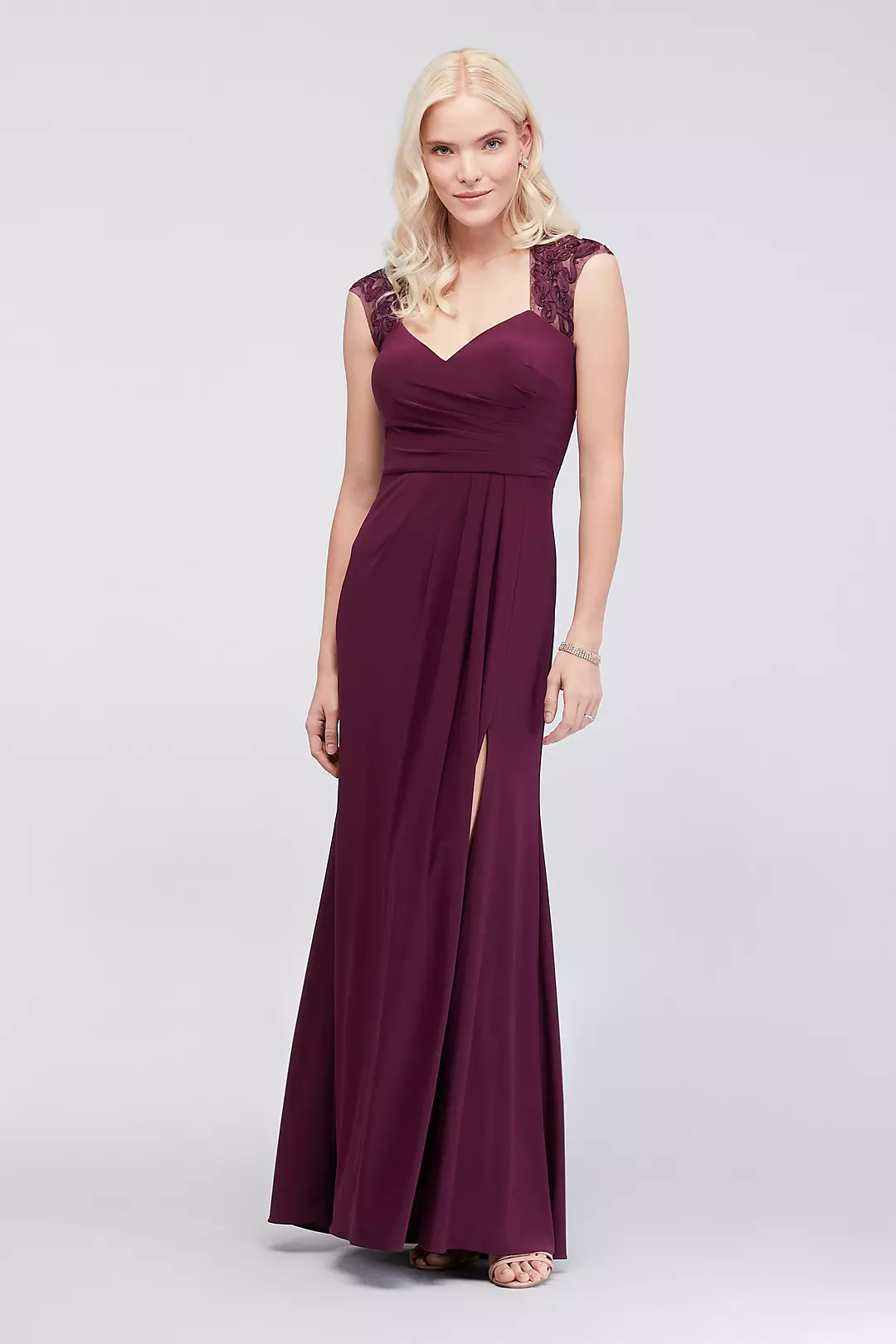 Piped Jersey Sheath Dress with Illusion Back - Image 4