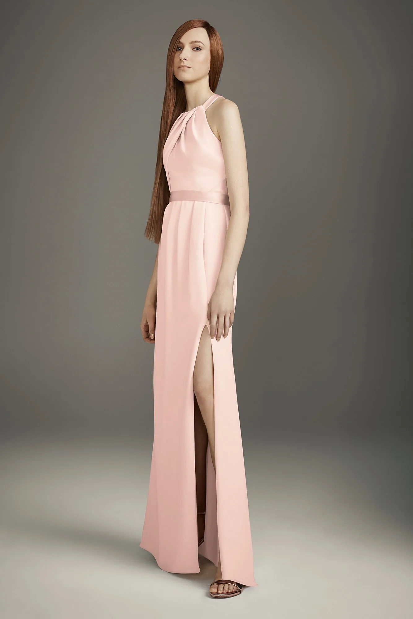 Pleated Cross-Back Double Cloth Bridesmaid Dress - Image 11