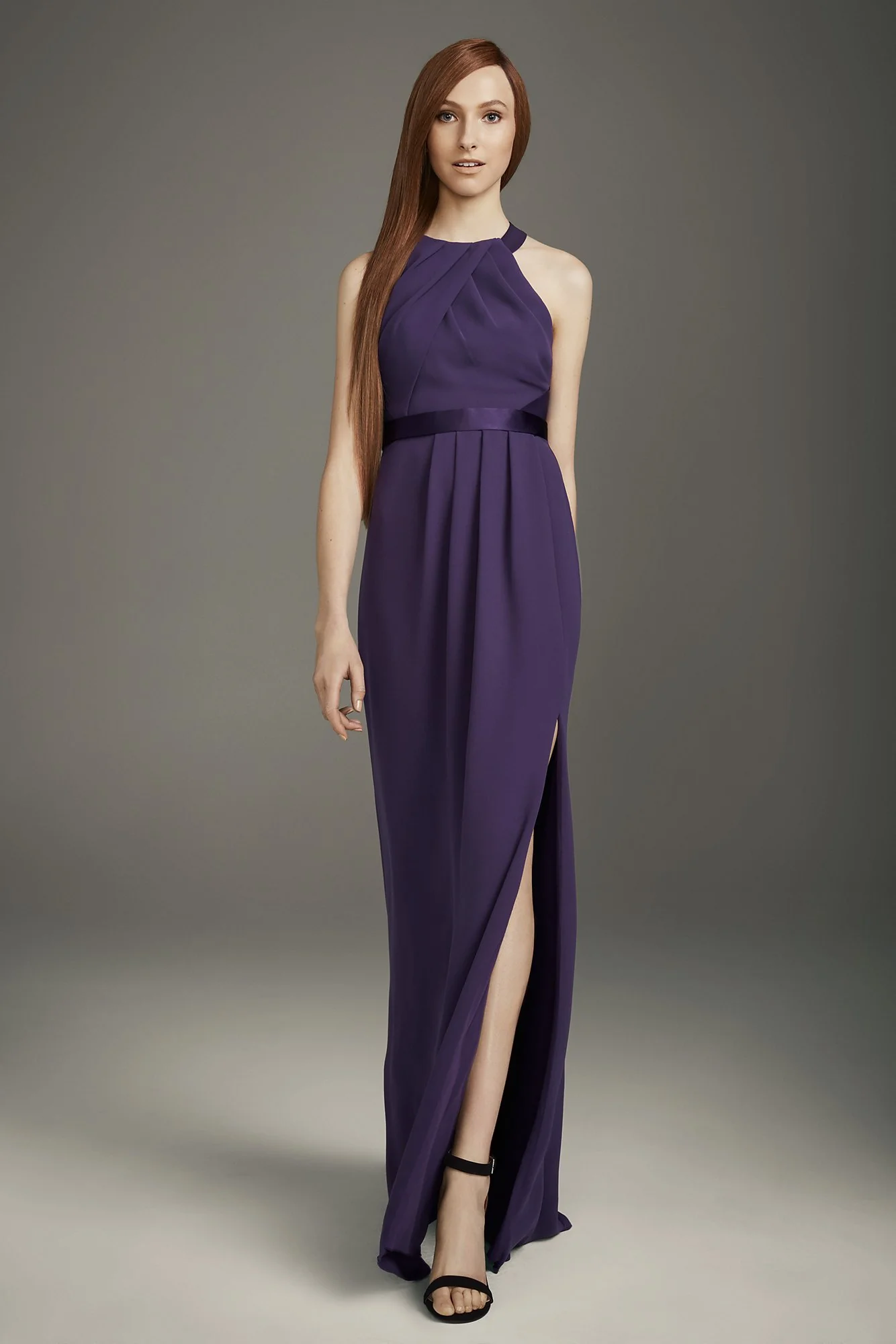 Pleated Cross-Back Double Cloth Bridesmaid Dress - Image 14