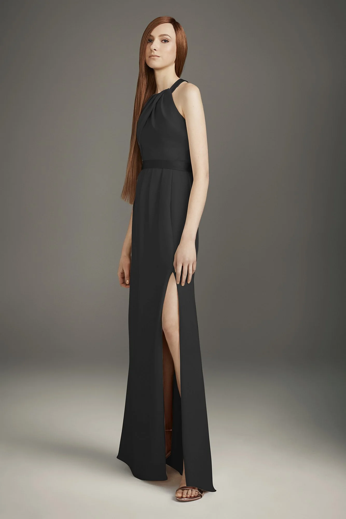 Pleated Cross-Back Double Cloth Bridesmaid Dress - Image 16