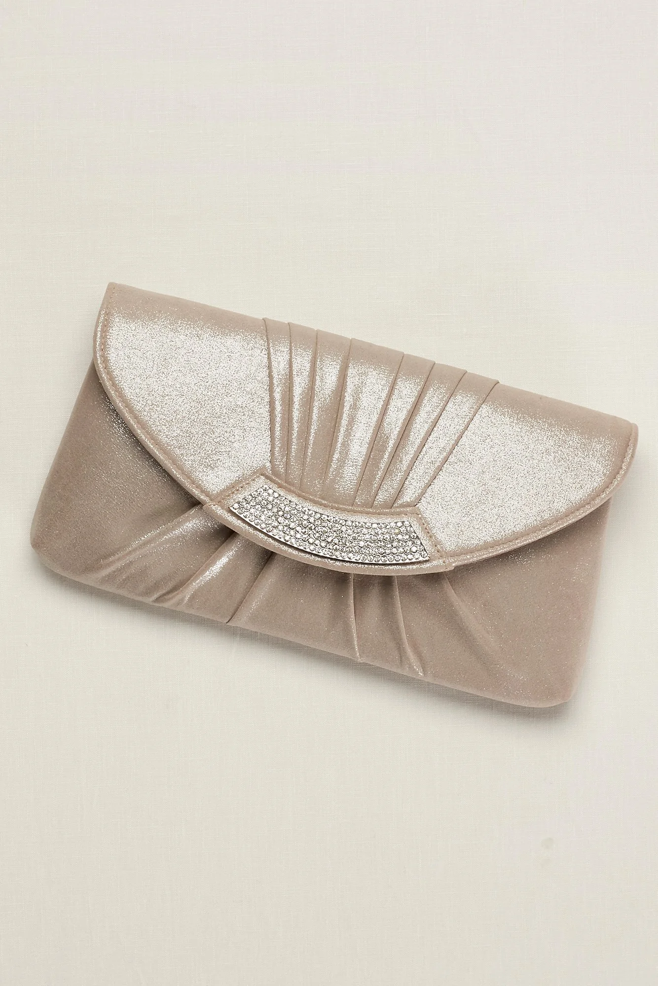 Pleated Metallic Envelope Clutch