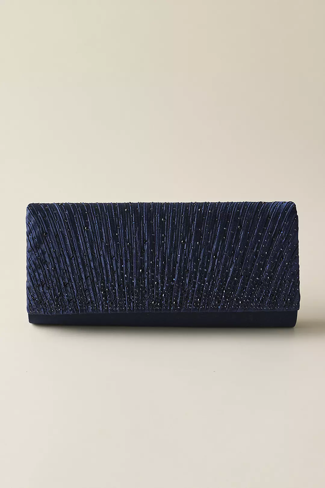 Pleated Satin Crystal Embellished Bag - Image 3