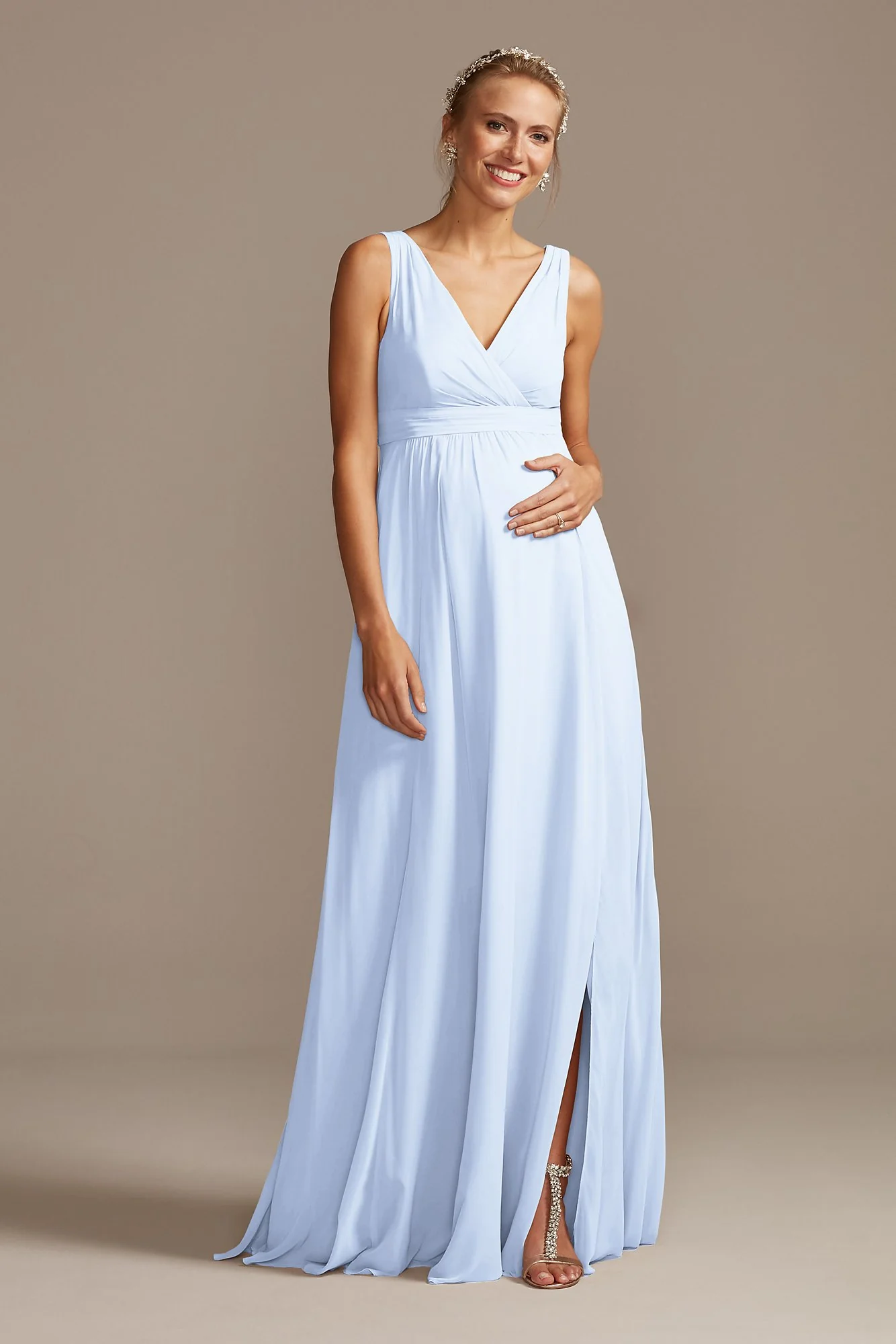 Pleated Tank Chiffon Maternity Dress - Image 30