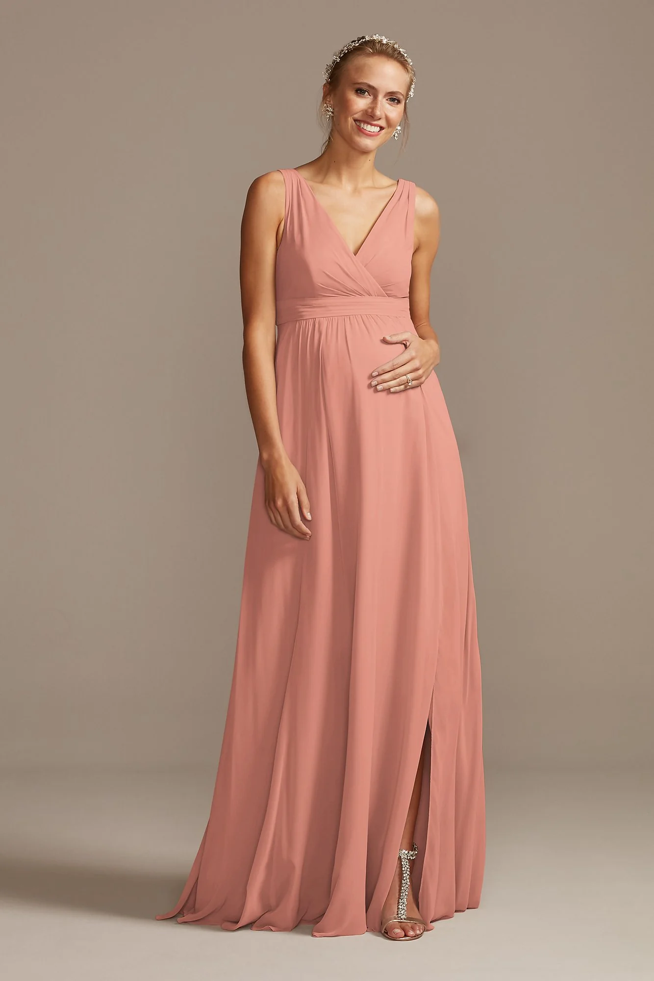 Pleated Tank Chiffon Maternity Dress - Image 39