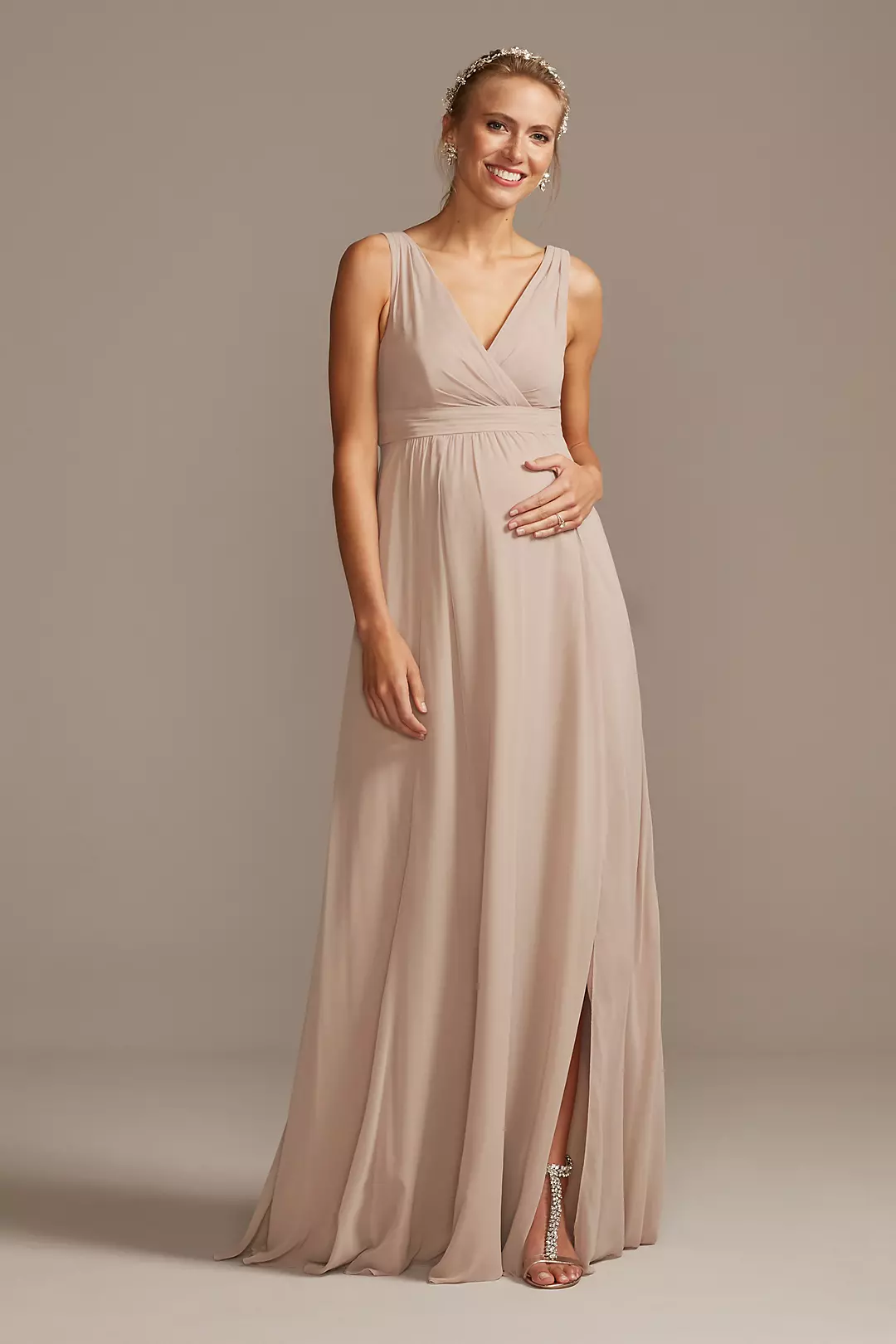 Pleated Tank Chiffon Maternity Dress - Image 45