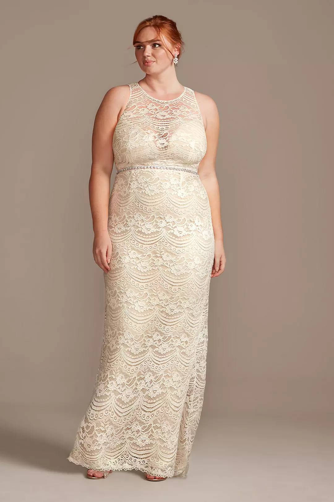Plunge Illusion Chantilly Wedding Dress - Image 18