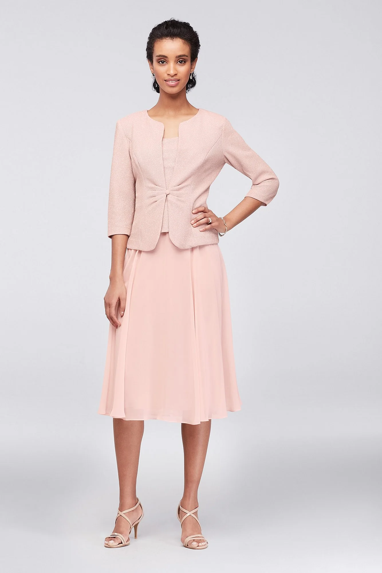 Popover Glitter Jacquard Petite Dress and Jacket - Image 2