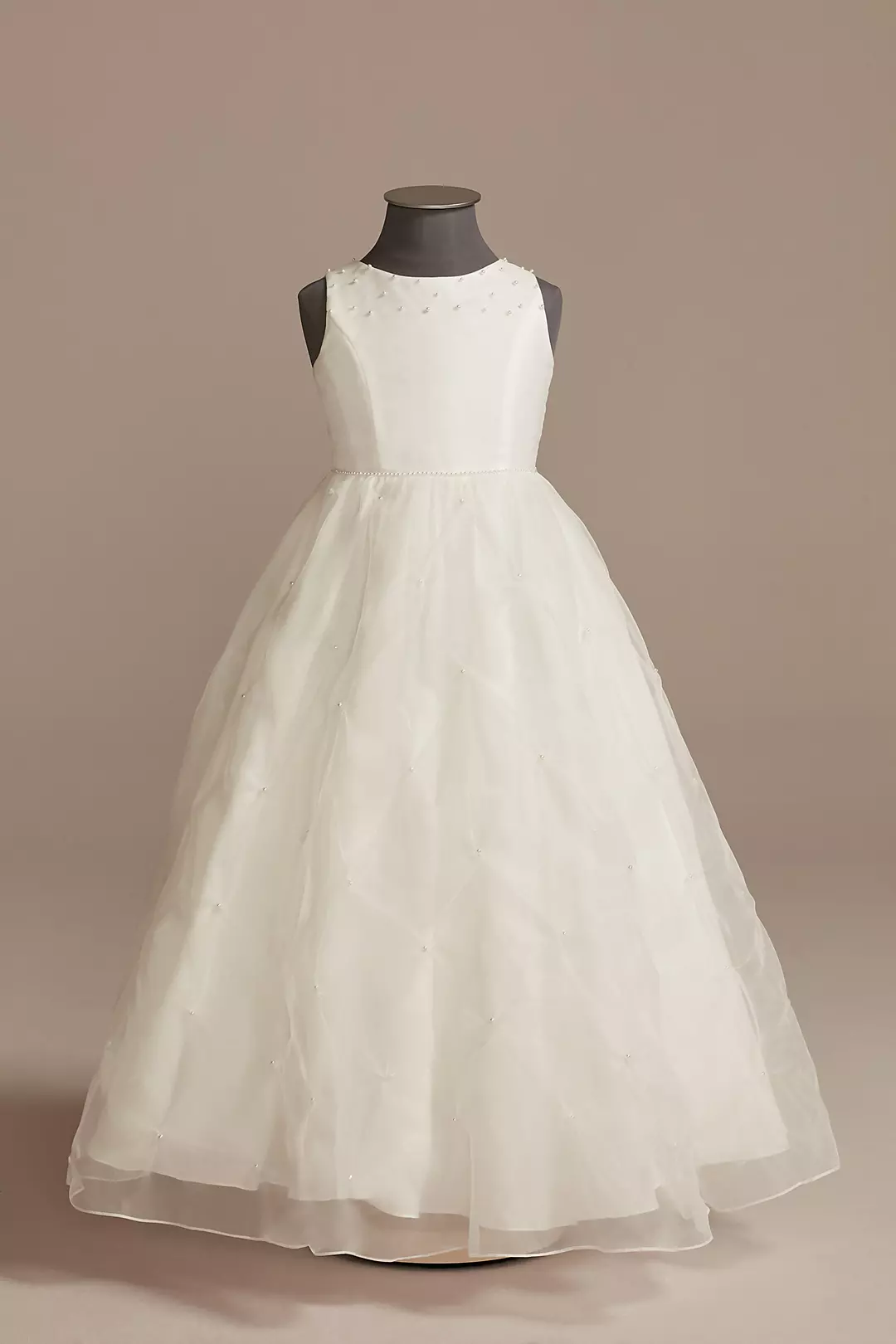 Puckered Flower Girl Dress with Hand-Placed Pearls - Image 11