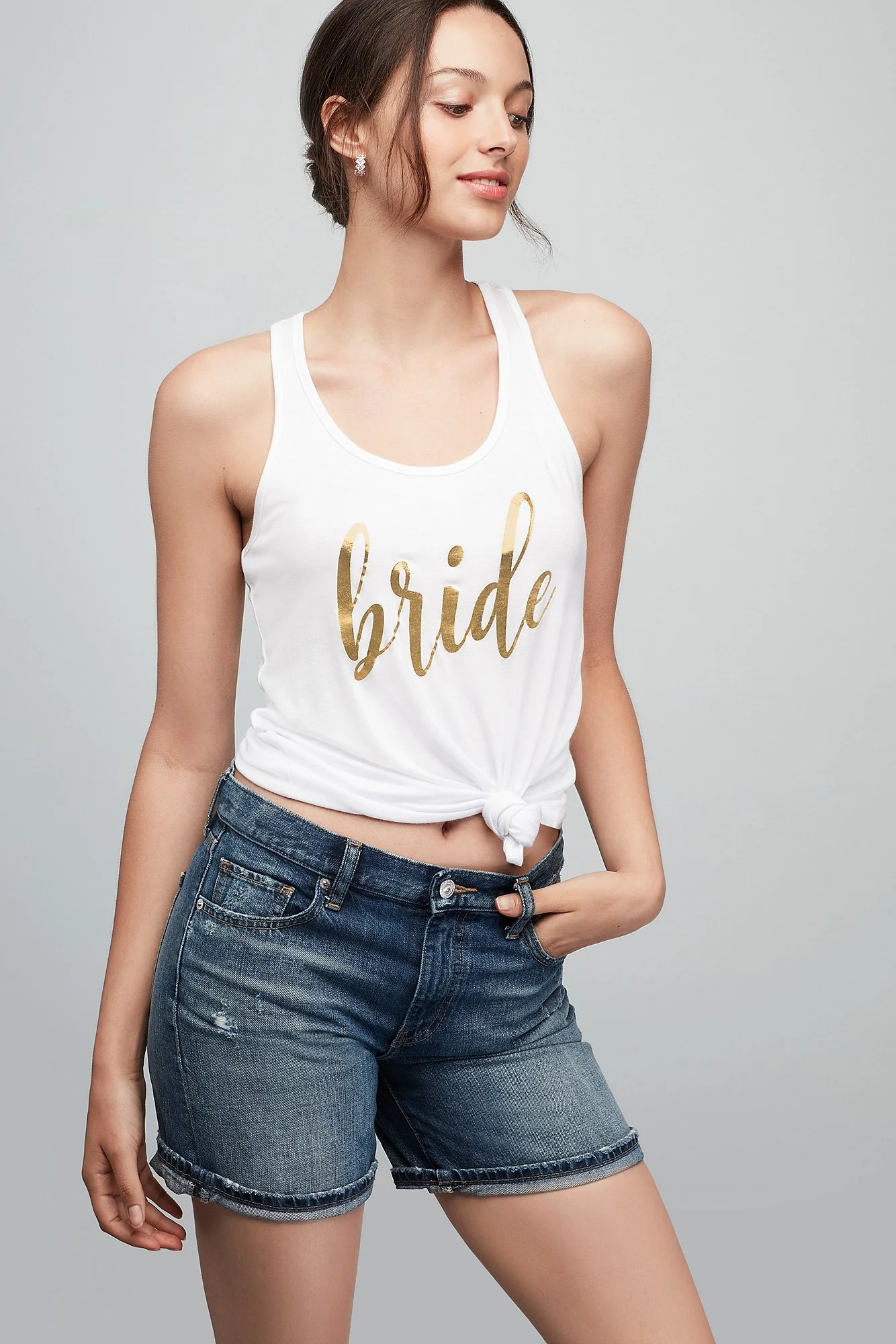 Racerback Tank with Metallic Bride Script