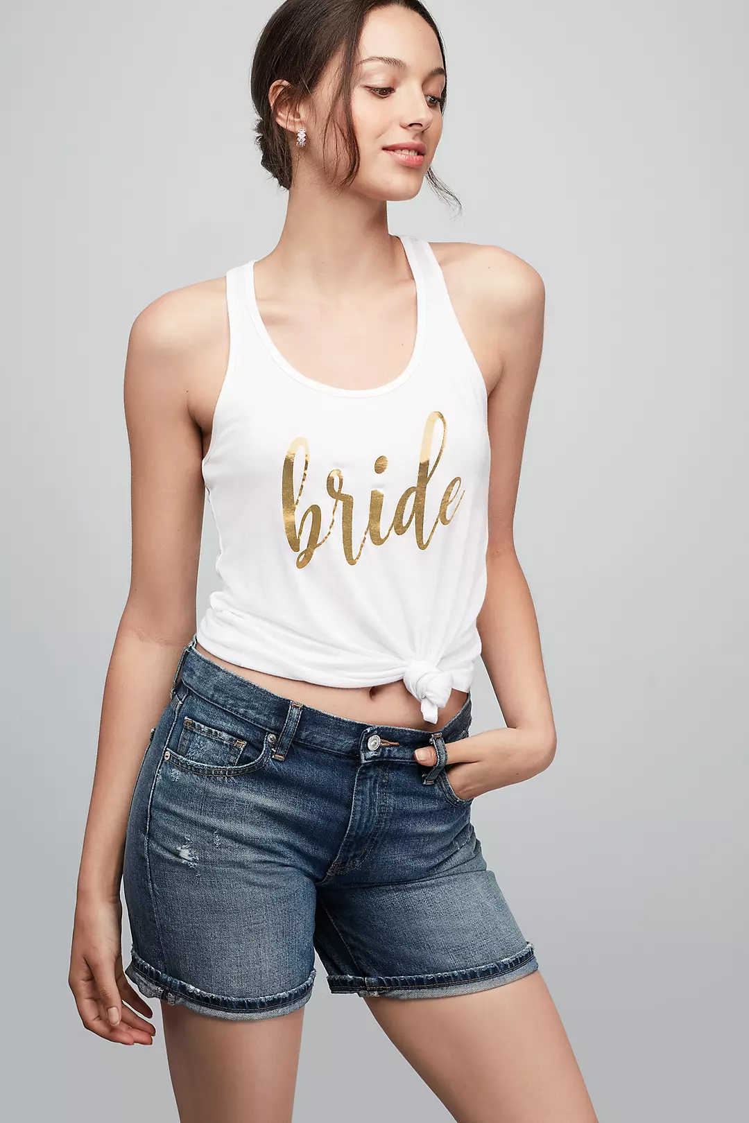 Racerback Tank with Metallic Bride Script - Image 2