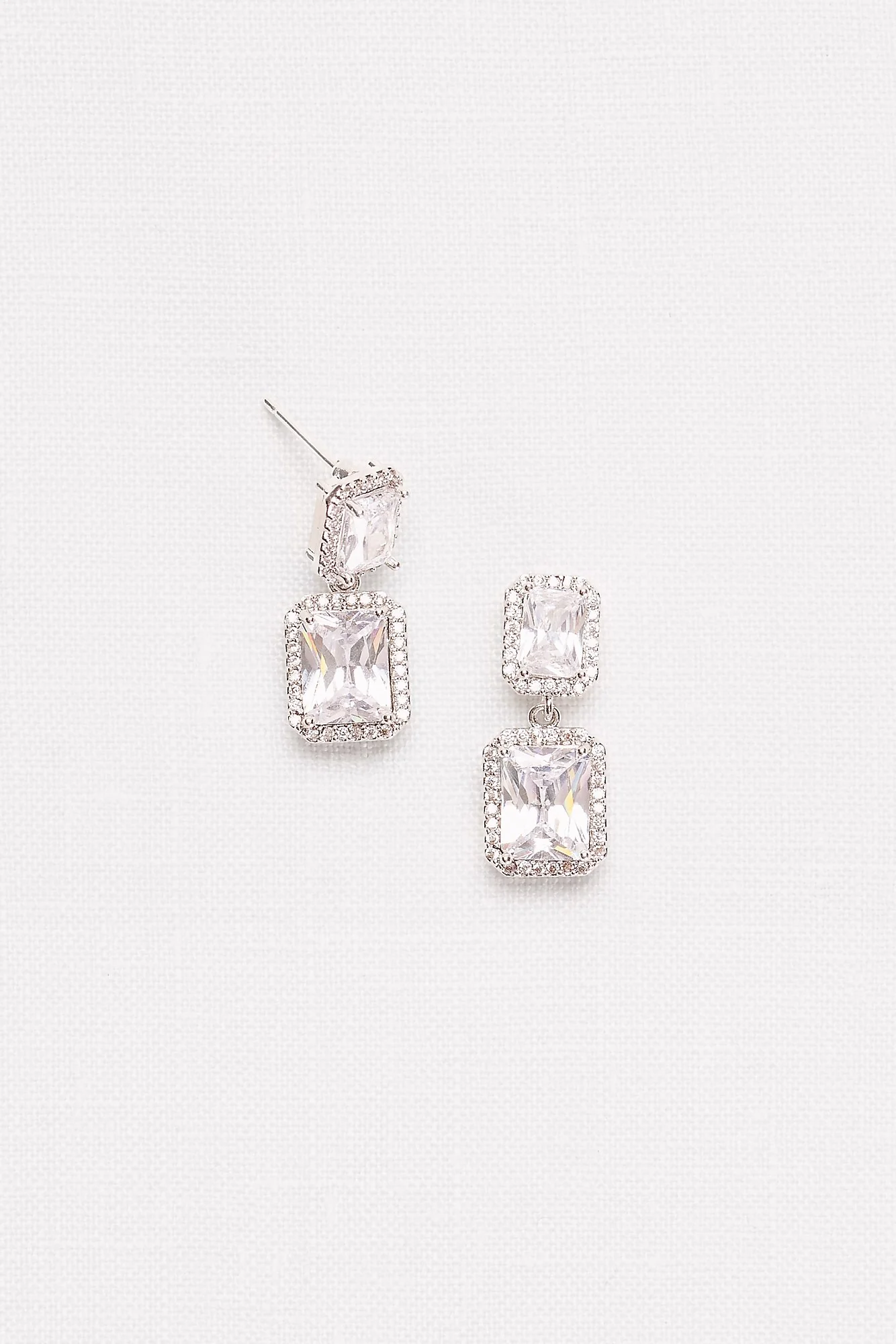 Radiant-Cut Cubic Zirconia Halo Drop Earrings