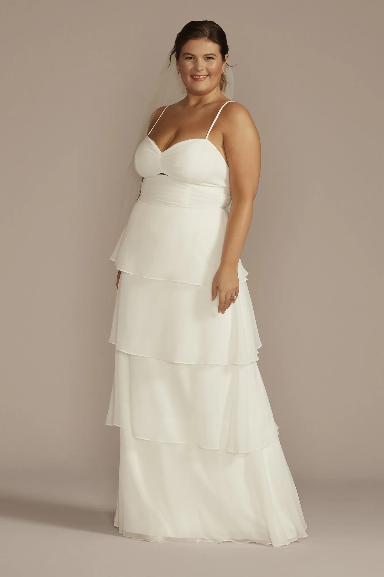 Recycled Chiffon Tiered Skirt Wedding Dress - Image 5