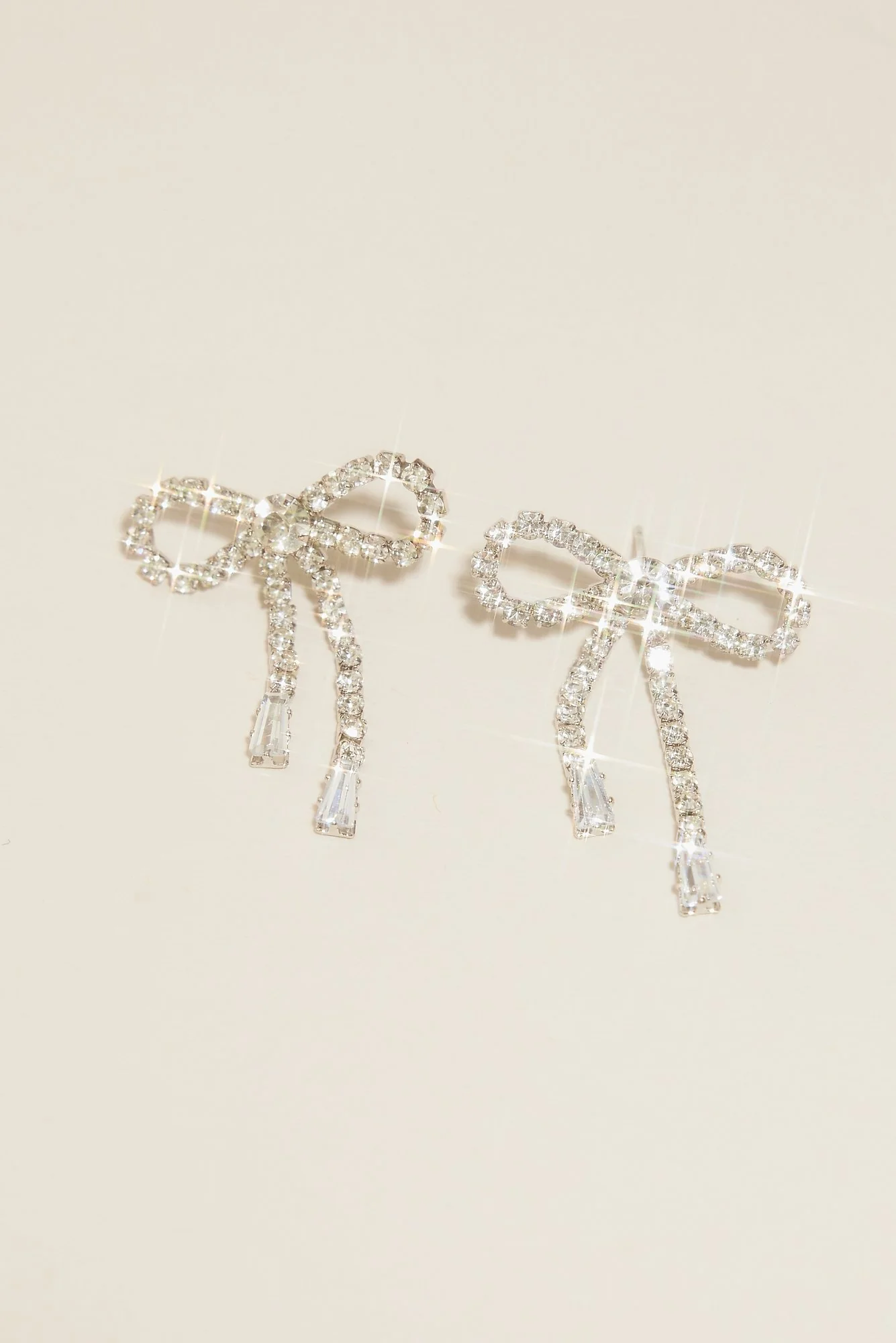 Rhinestone Bow Stud Earrings