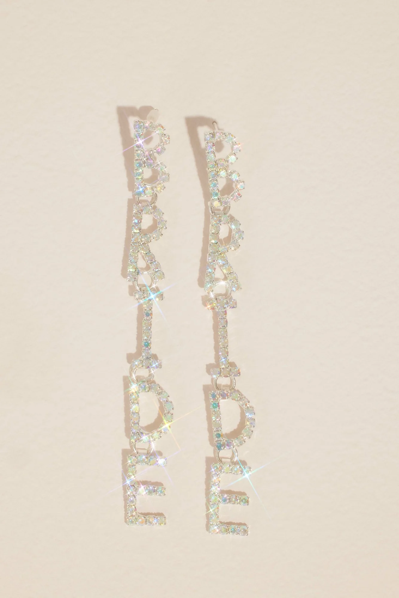 Rhinestone Bride Drop Earrings - Image 2