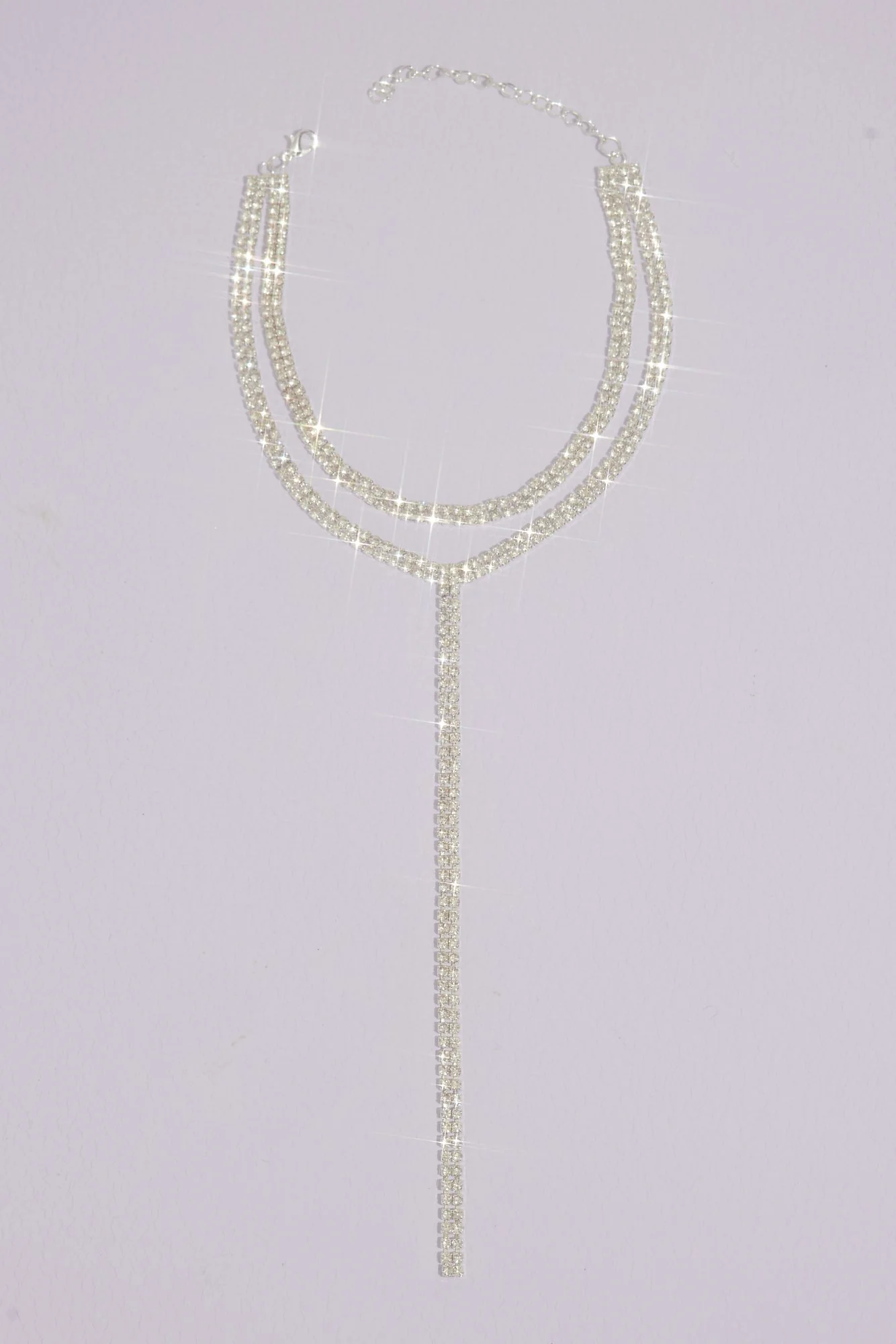 Rhinestone Choker Y-Necklace - Image 2