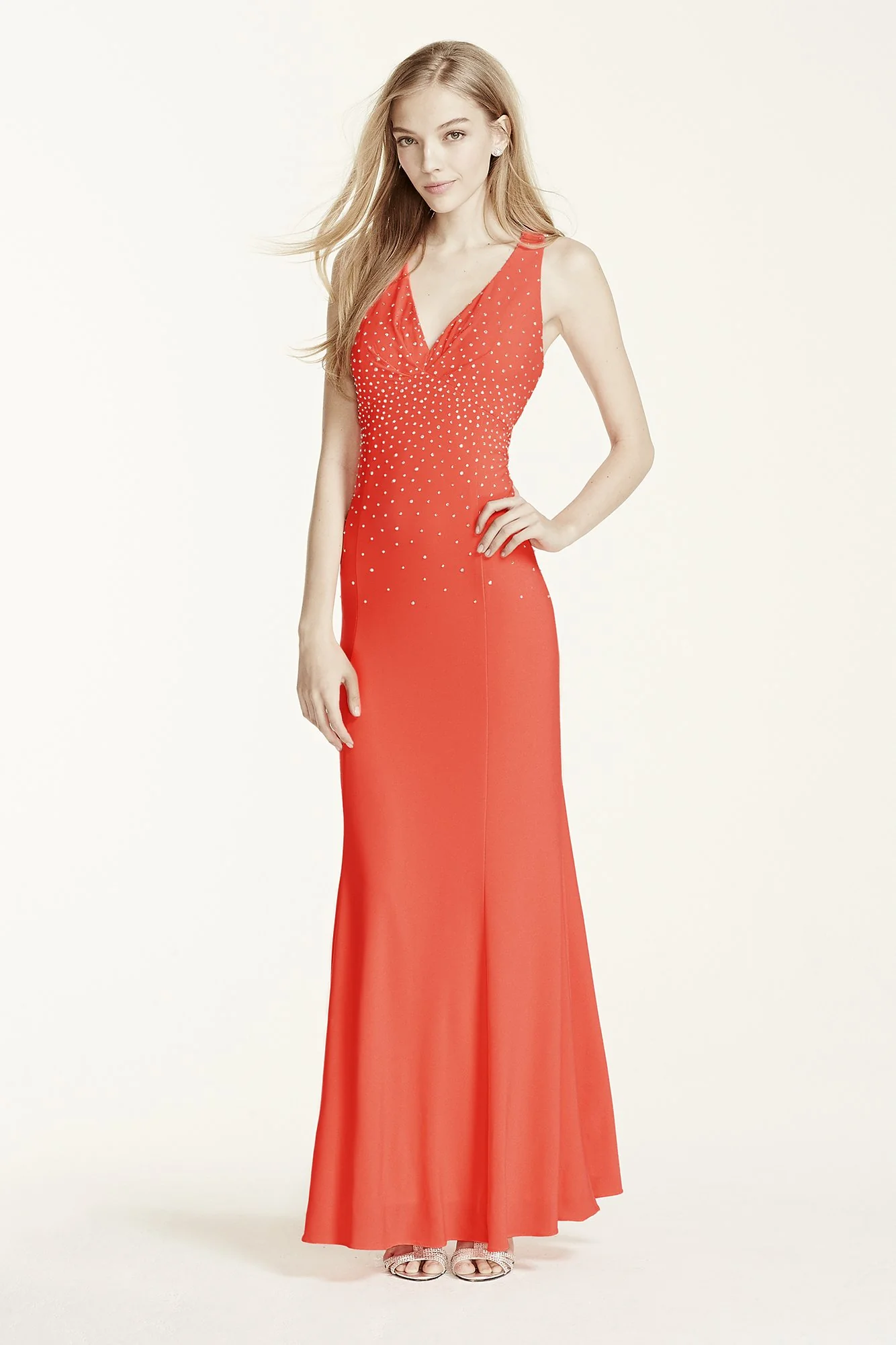 Rhinestone Embellished Bodice Strappy Back Dress