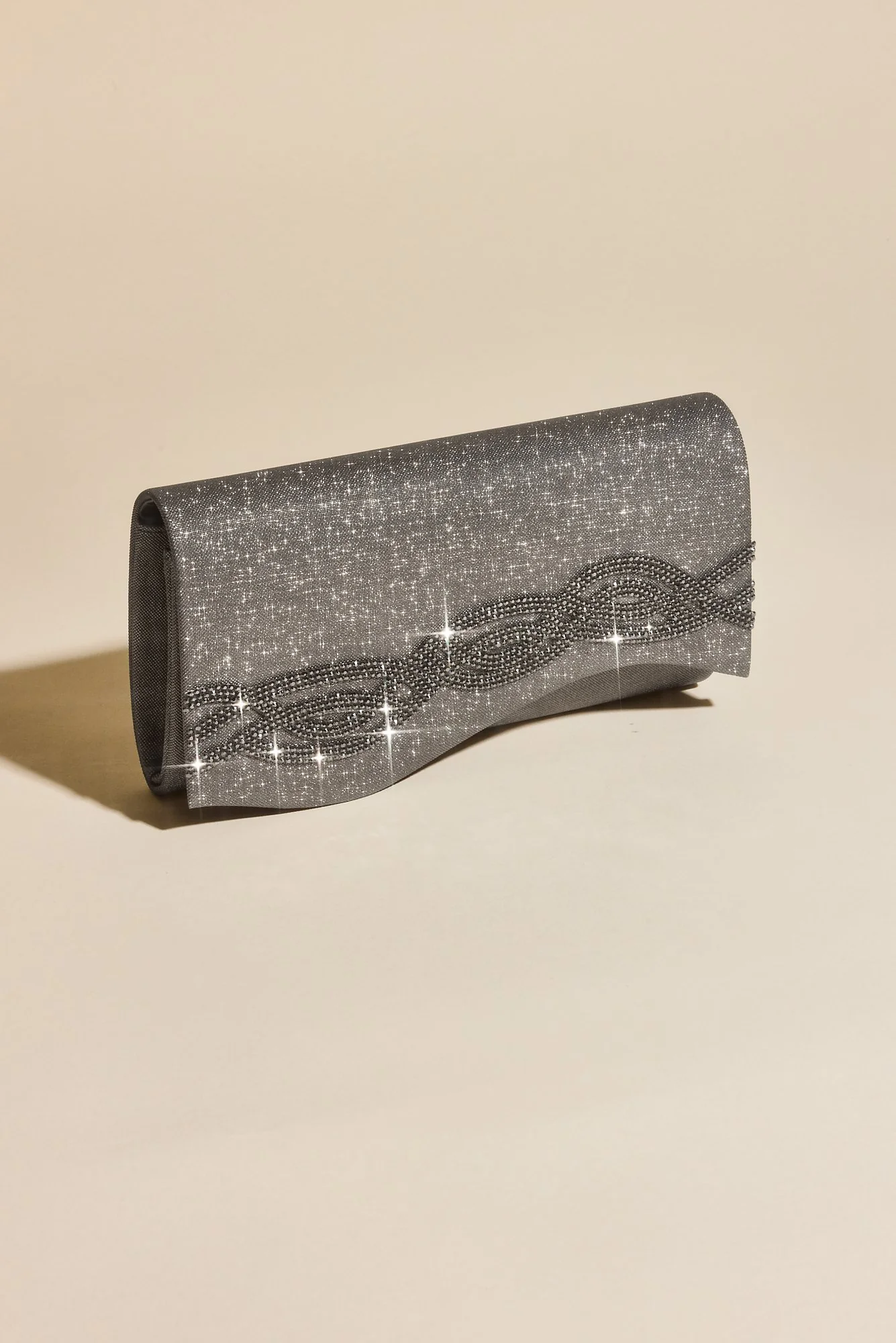 Rhinestone-Embellished Foldover Clutch - Image 2
